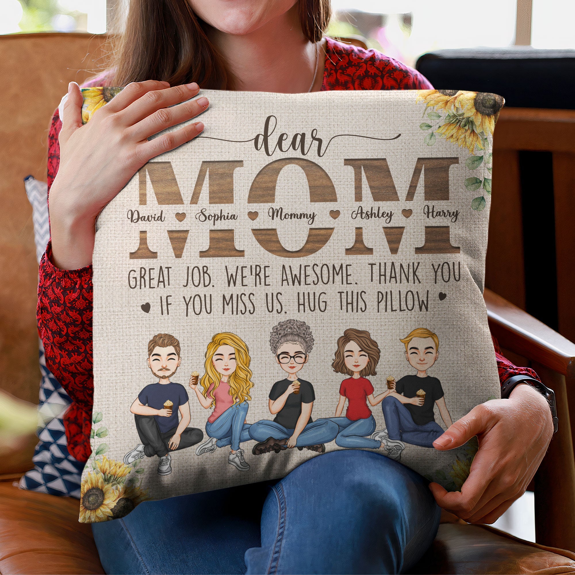 Dear Mom - Great Job - Personalized Pillow (Insert Included) - Mother's Day, Loving, Birthday Gift For Mom, Mother, Mama