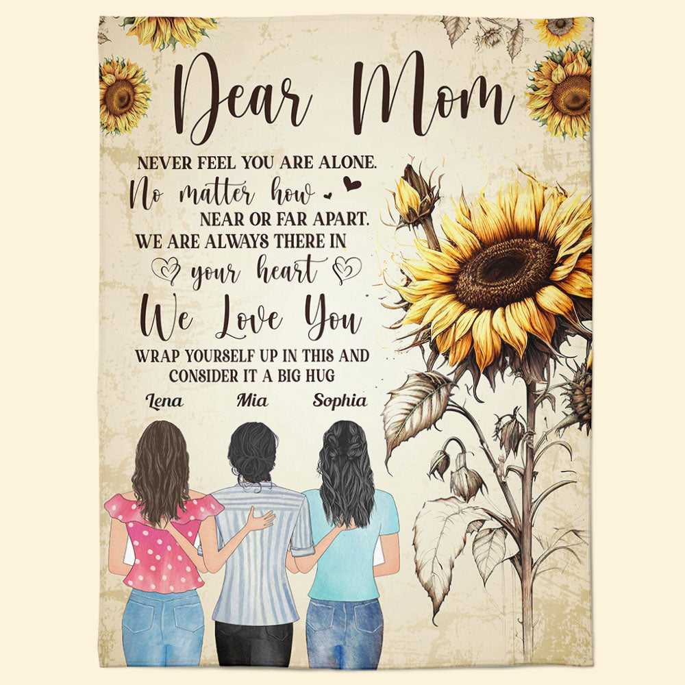 Dear Mom,Never Feel You Are Alone - Personalized Blanket - Mother's Day, Loving, Birthday Gift For Mom, Mother