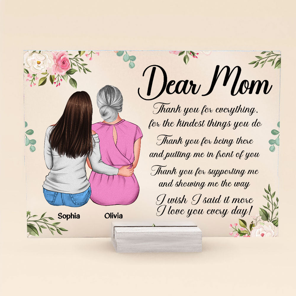 Dear Mom, Thank You - Personalized Acrylic Plaque