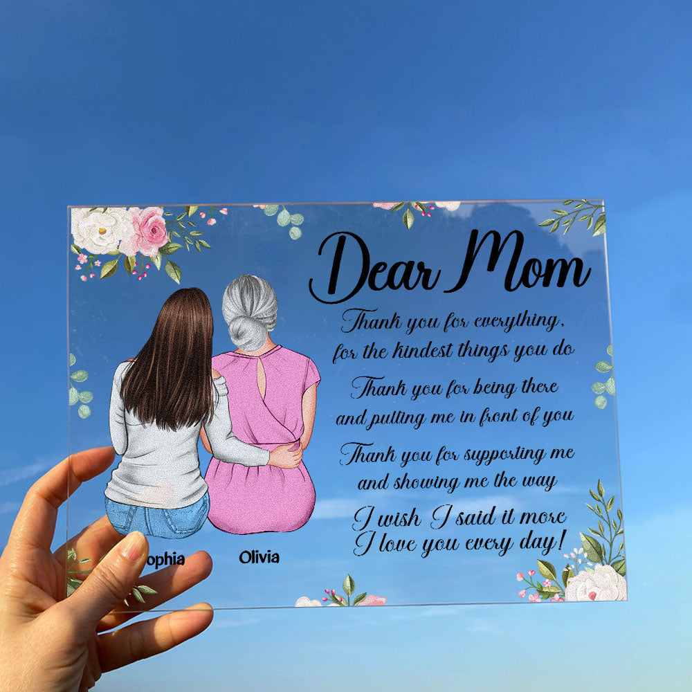 Dear Mom, Thank You - Personalized Acrylic Plaque