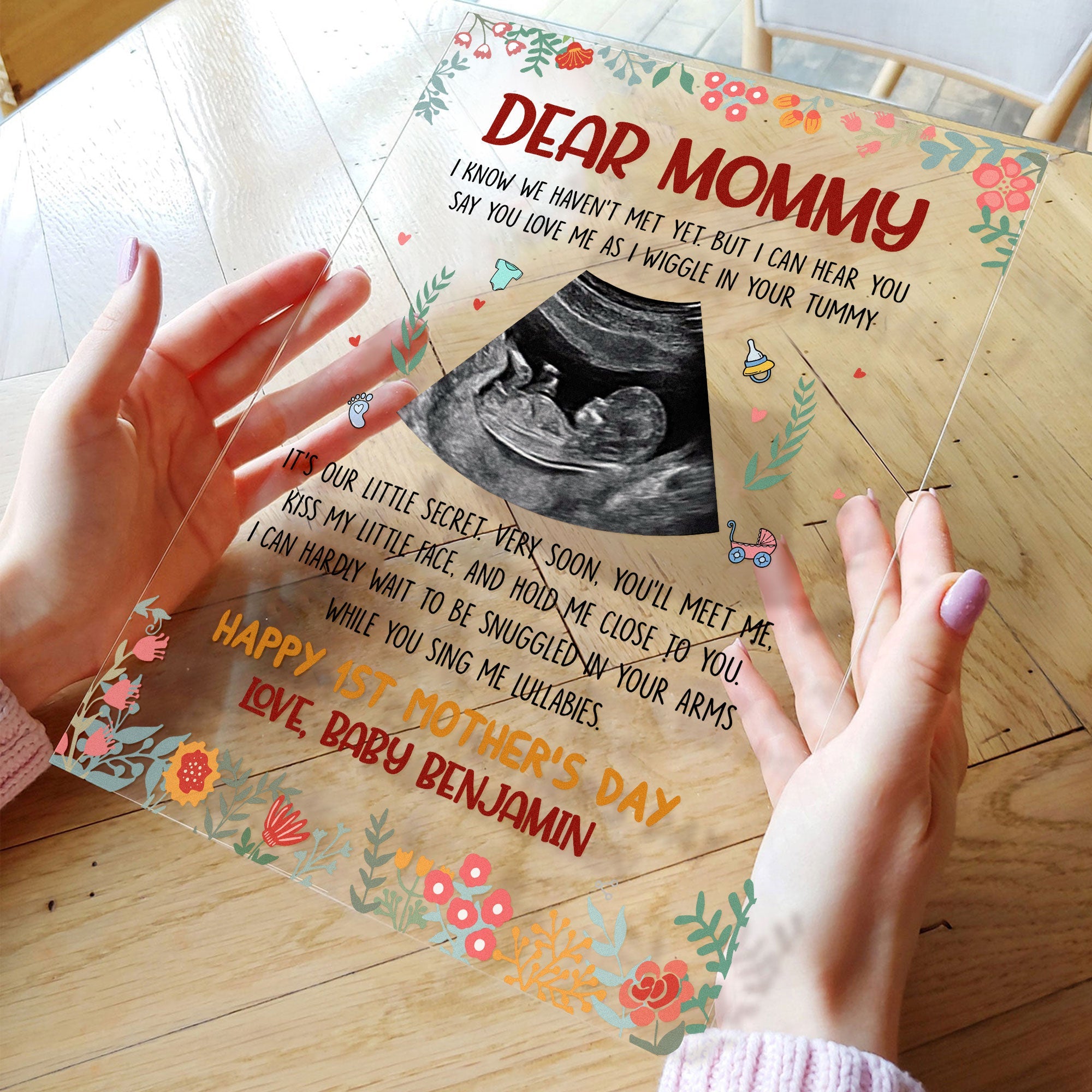 Dear Mommy I Know We Haven't Met Yet - Personalized Acrylic Photo Plaque