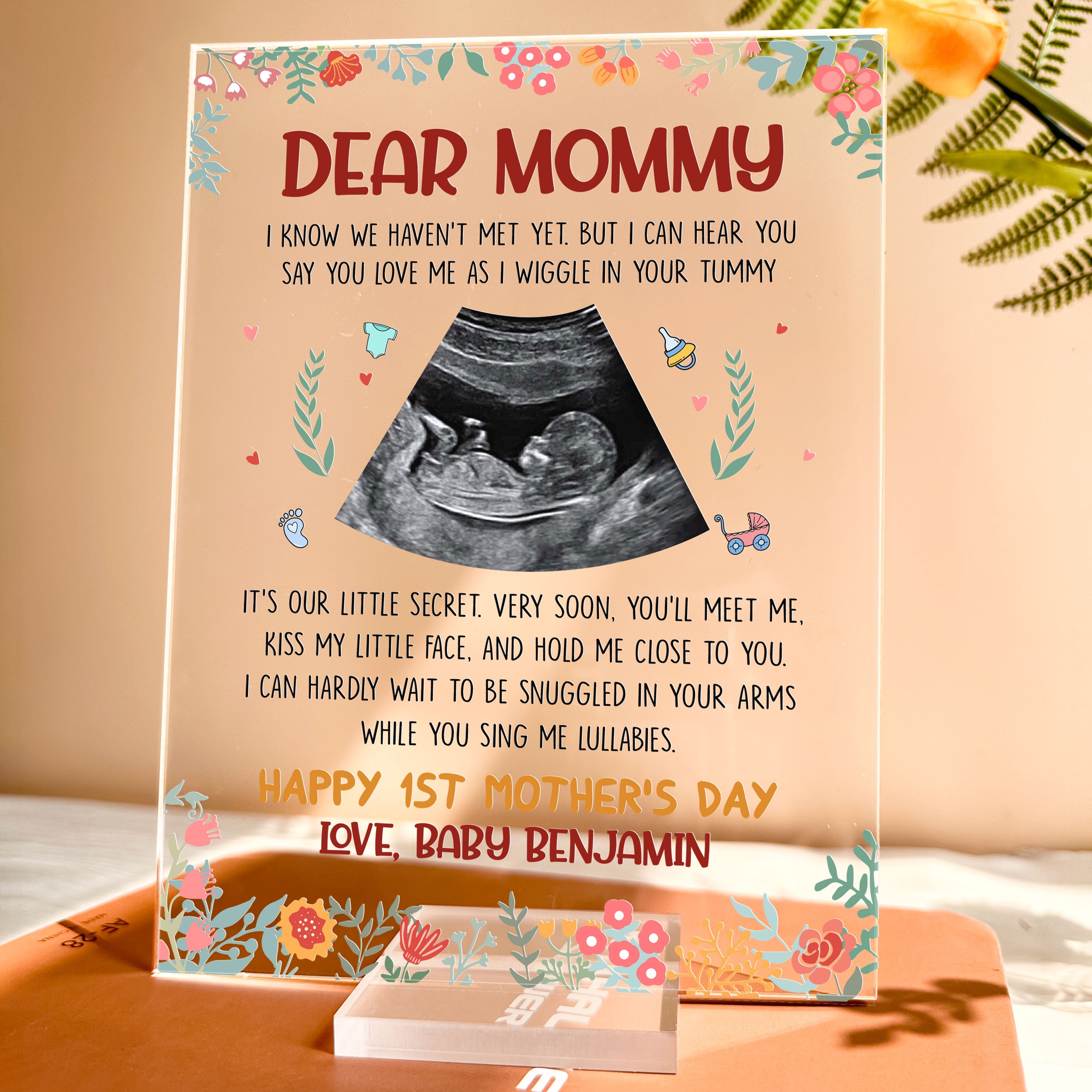 Dear Mommy I Know We Haven't Met Yet - Personalized Acrylic Photo Plaque