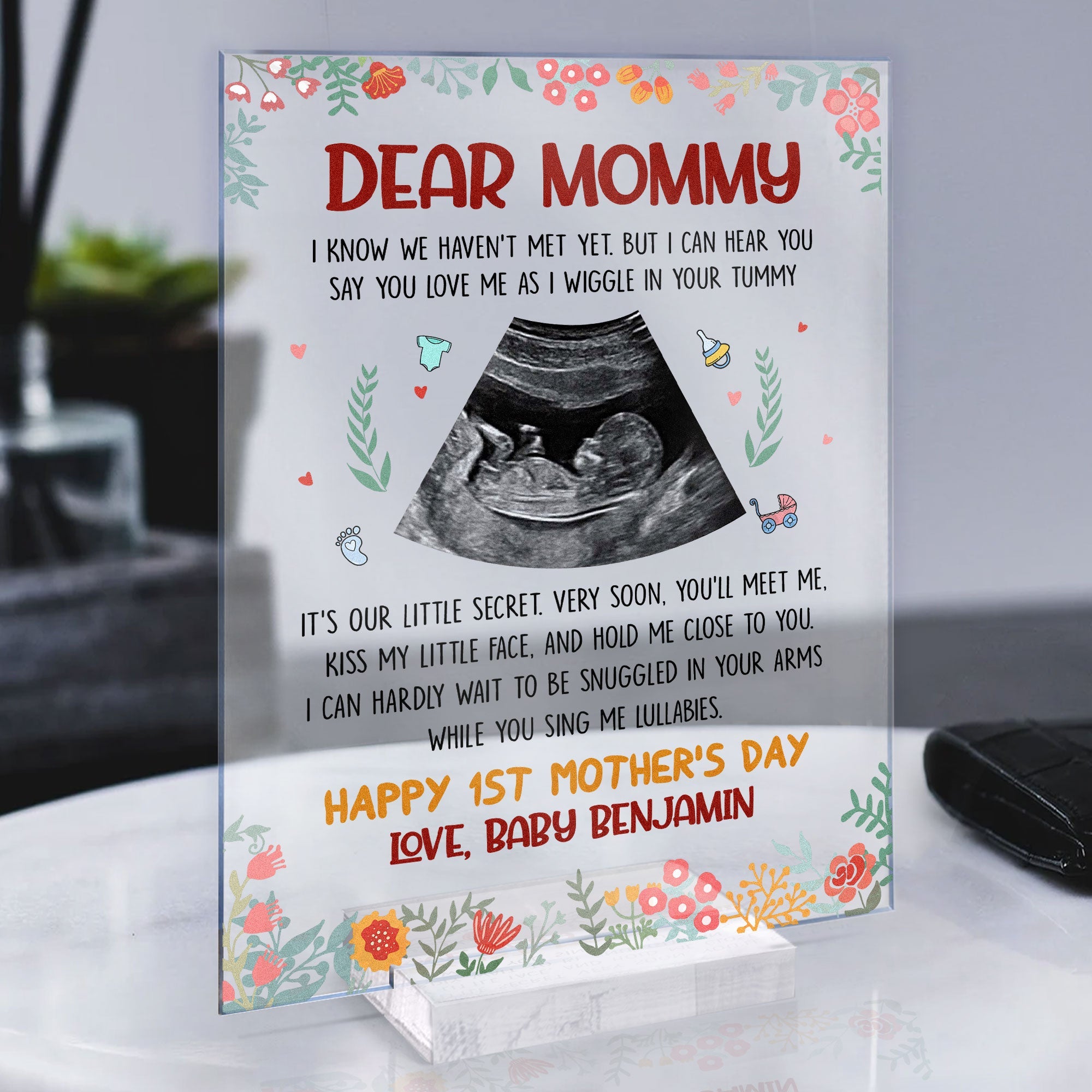 Dear Mommy I Know We Haven't Met Yet - Personalized Acrylic Photo Plaque