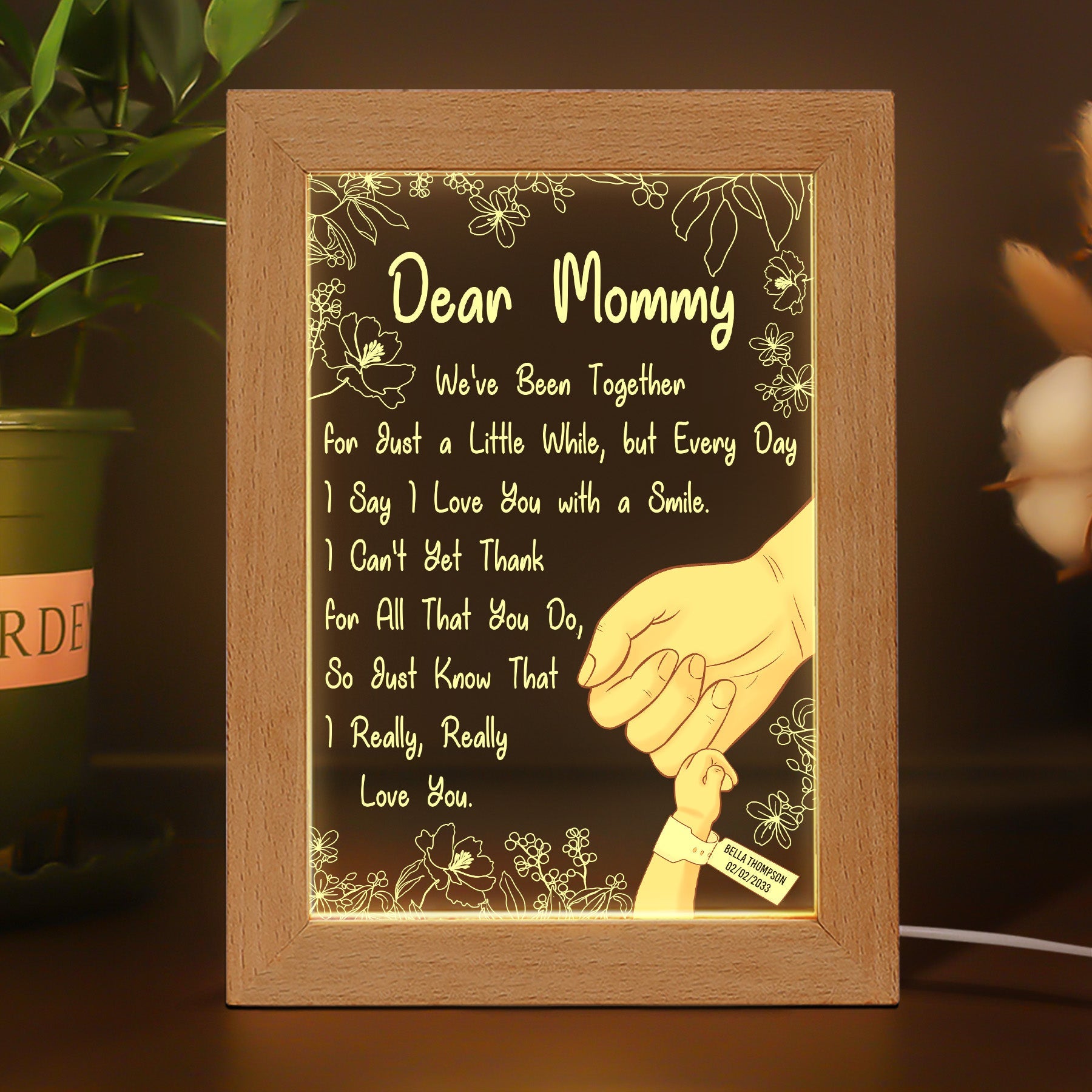 Dear Mommy I Love You From Baby - Personalized Frame Lamp