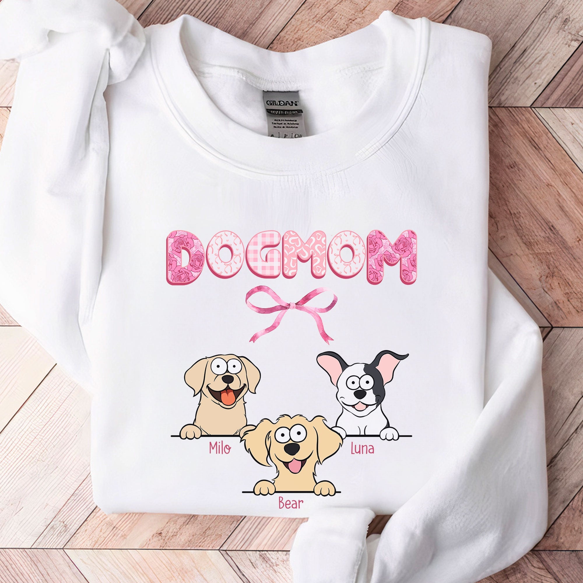 Dog Mom Coquette Pink Bow Ribbon Trendy Style - Personalized Shirt