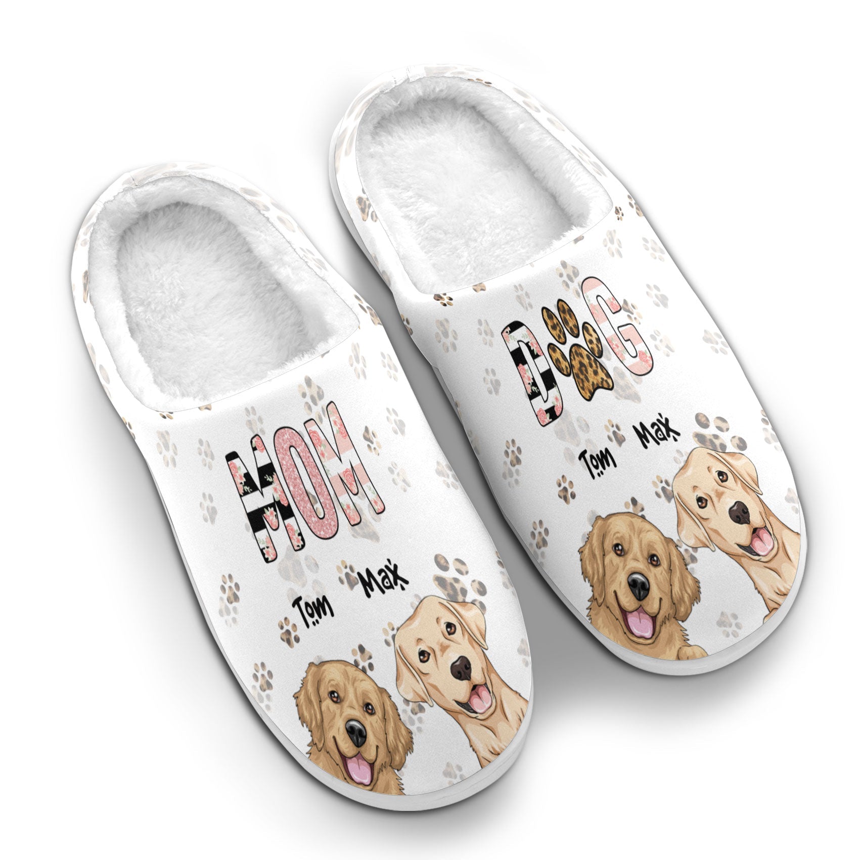 Dog Mom - Personalized Slippers