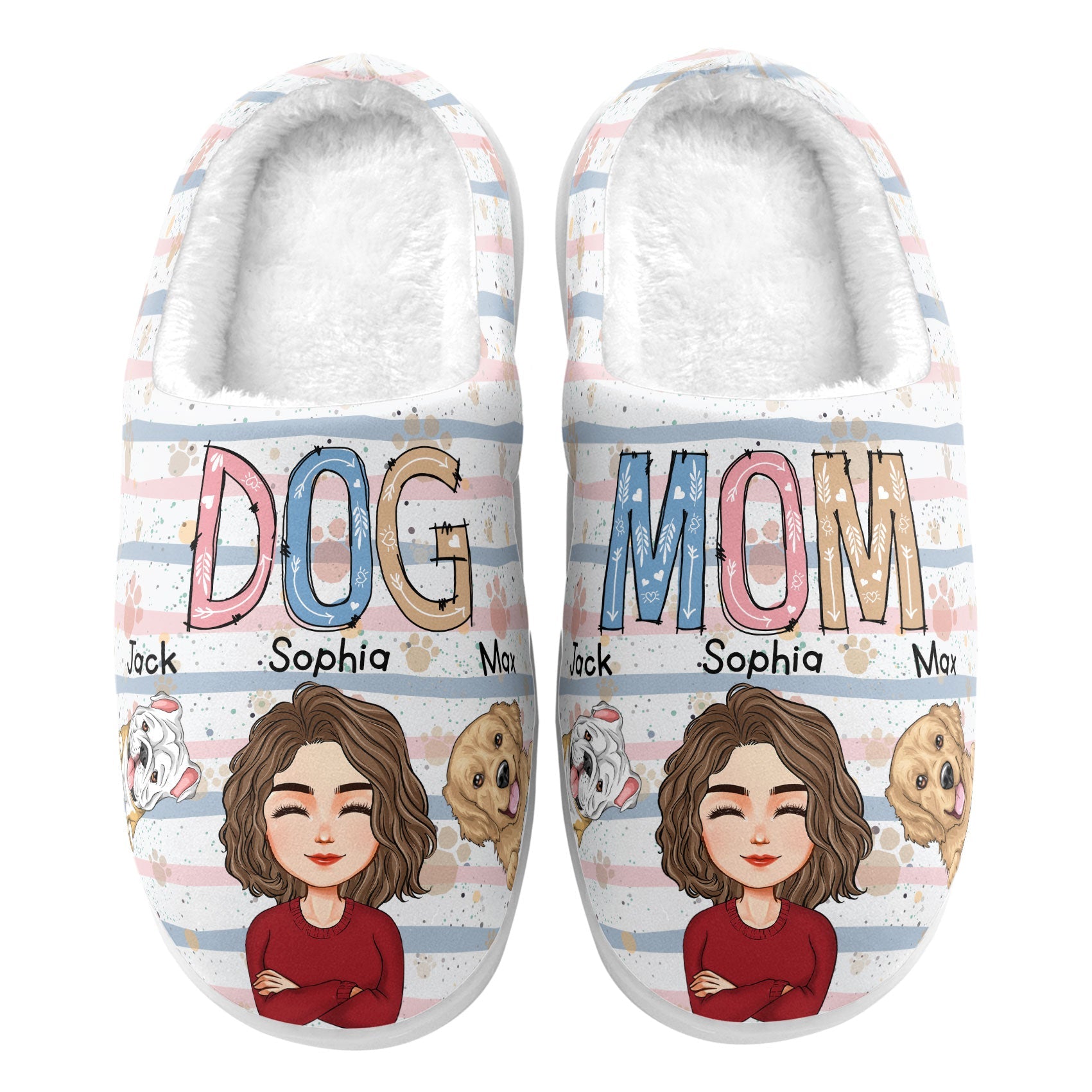 Dog Mom - Personalized Slippers