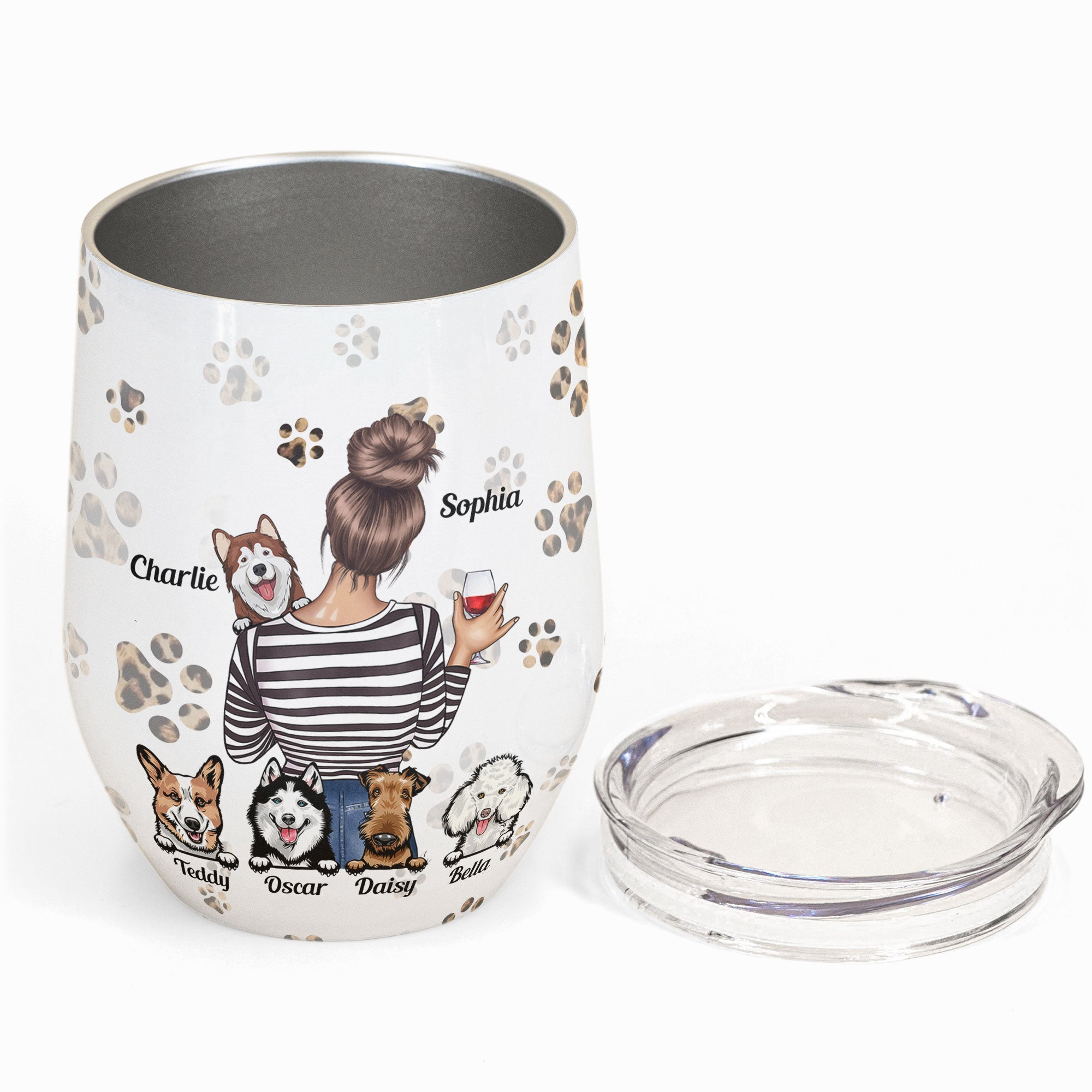 Dog Mom - Personalized Wine Tumbler