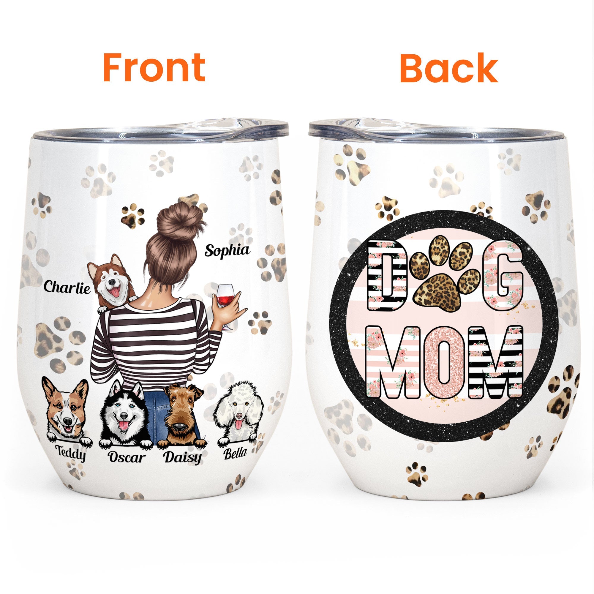 Dog Mom - Personalized Wine Tumbler