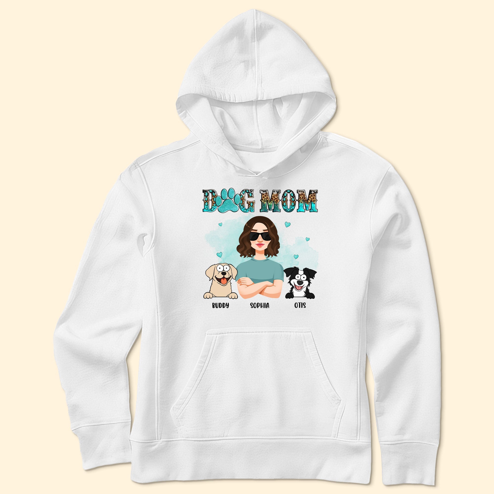 Dog Mom - Teal And Leopard Version - Personalized Shirt