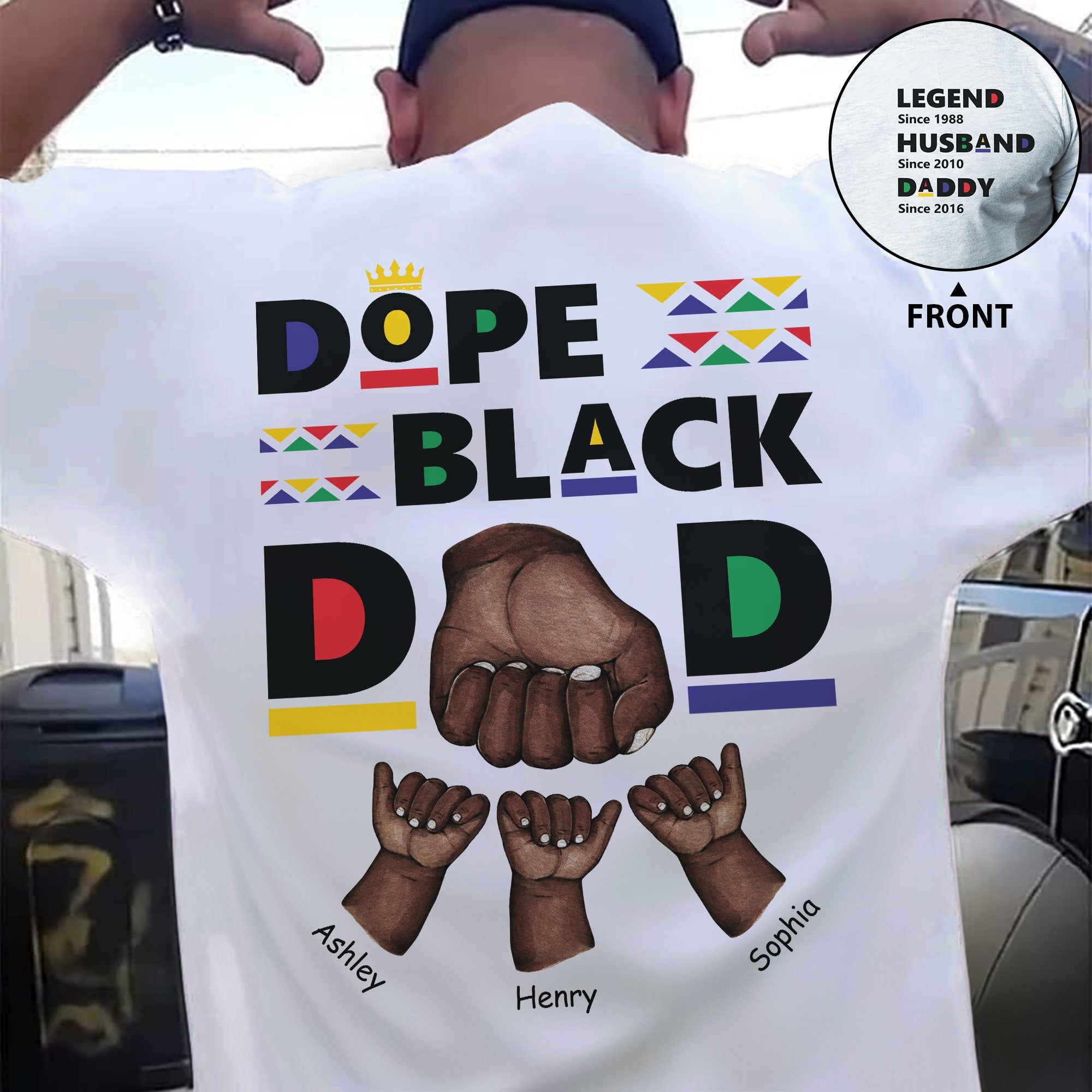 Dope Black Dad - New Version - Personalized Shirt