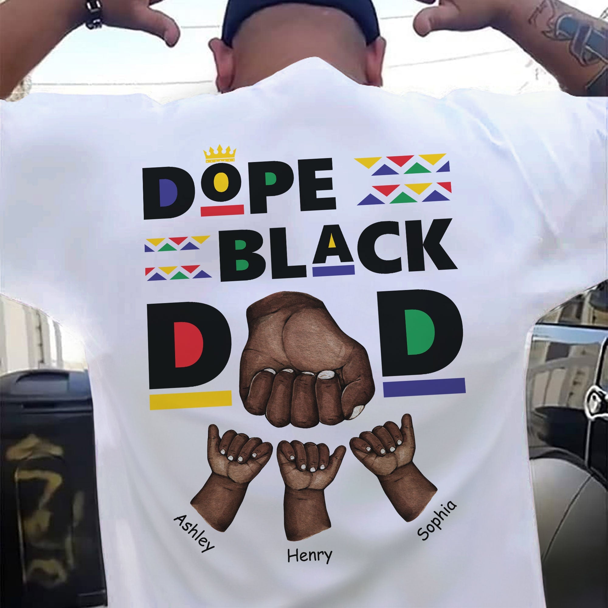 Dope Black Dad - New Version - Personalized Shirt