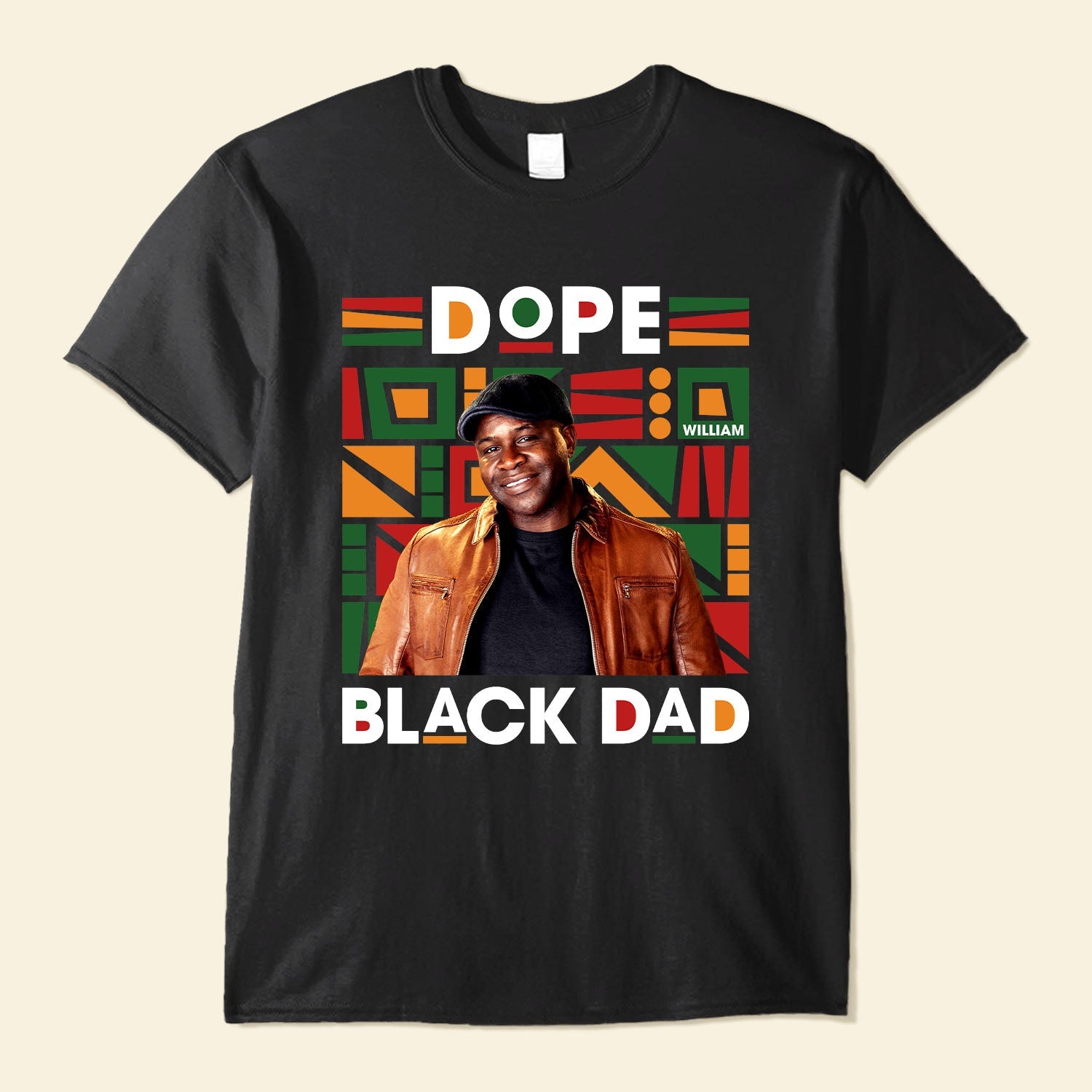 Dope Black Dad - Personalized Photo Shirt