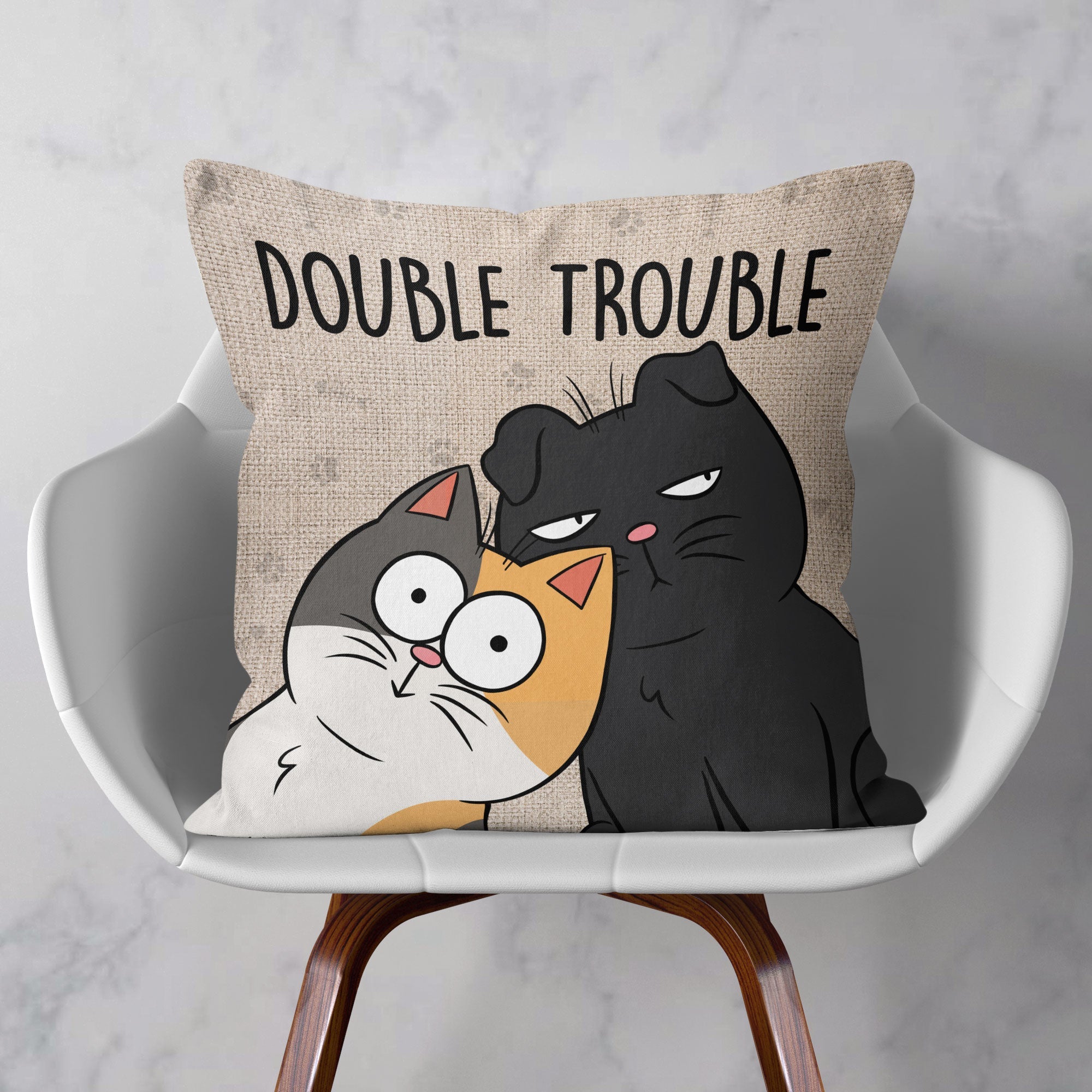 Double Trouble Meow Meow 2 - Personalized Pillow (Insert Included)