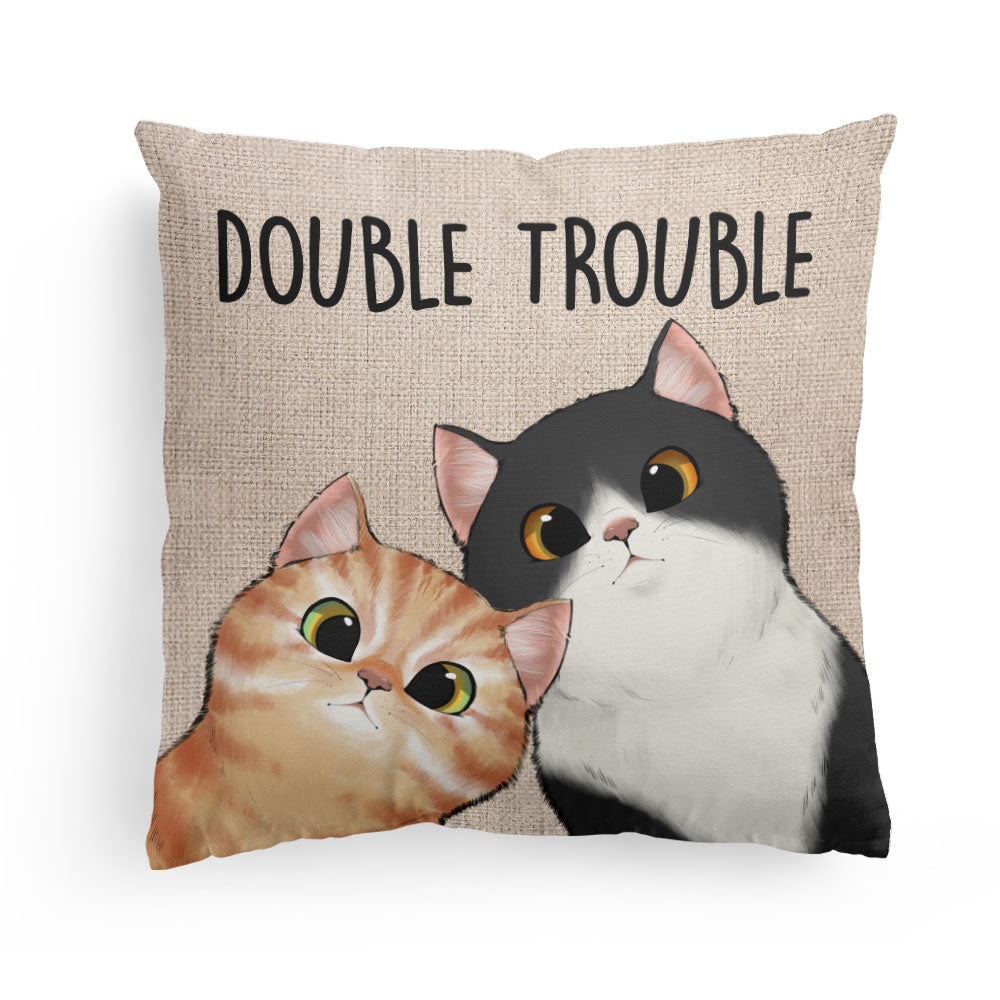 Double Trouble Meow Meow - Personalized Pillow (Insert Included)