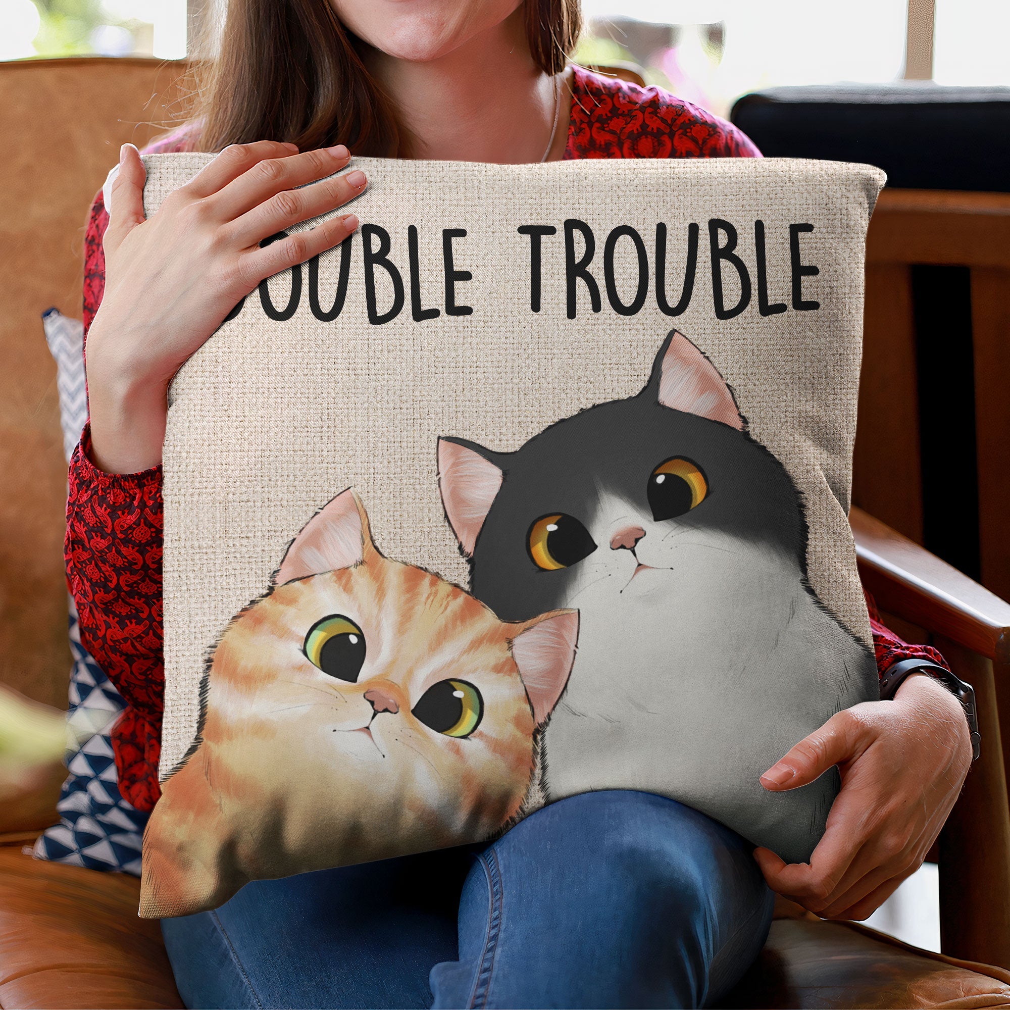 Double Trouble Meow Meow - Personalized Pillow (Insert Included)