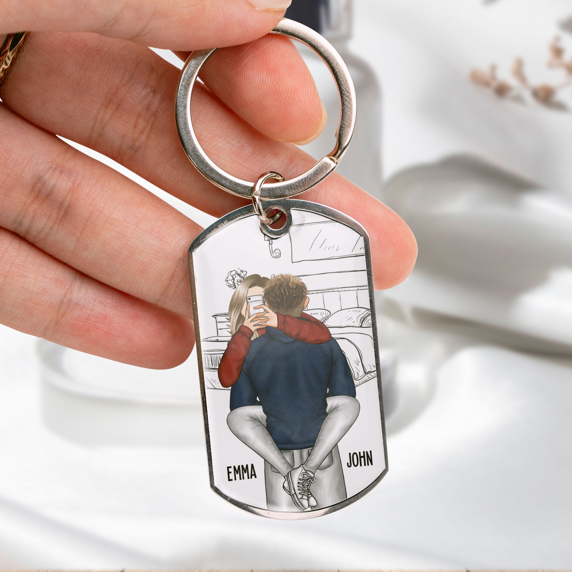 Drive Safe Handsome - Personalized Stainless Steel Keychain