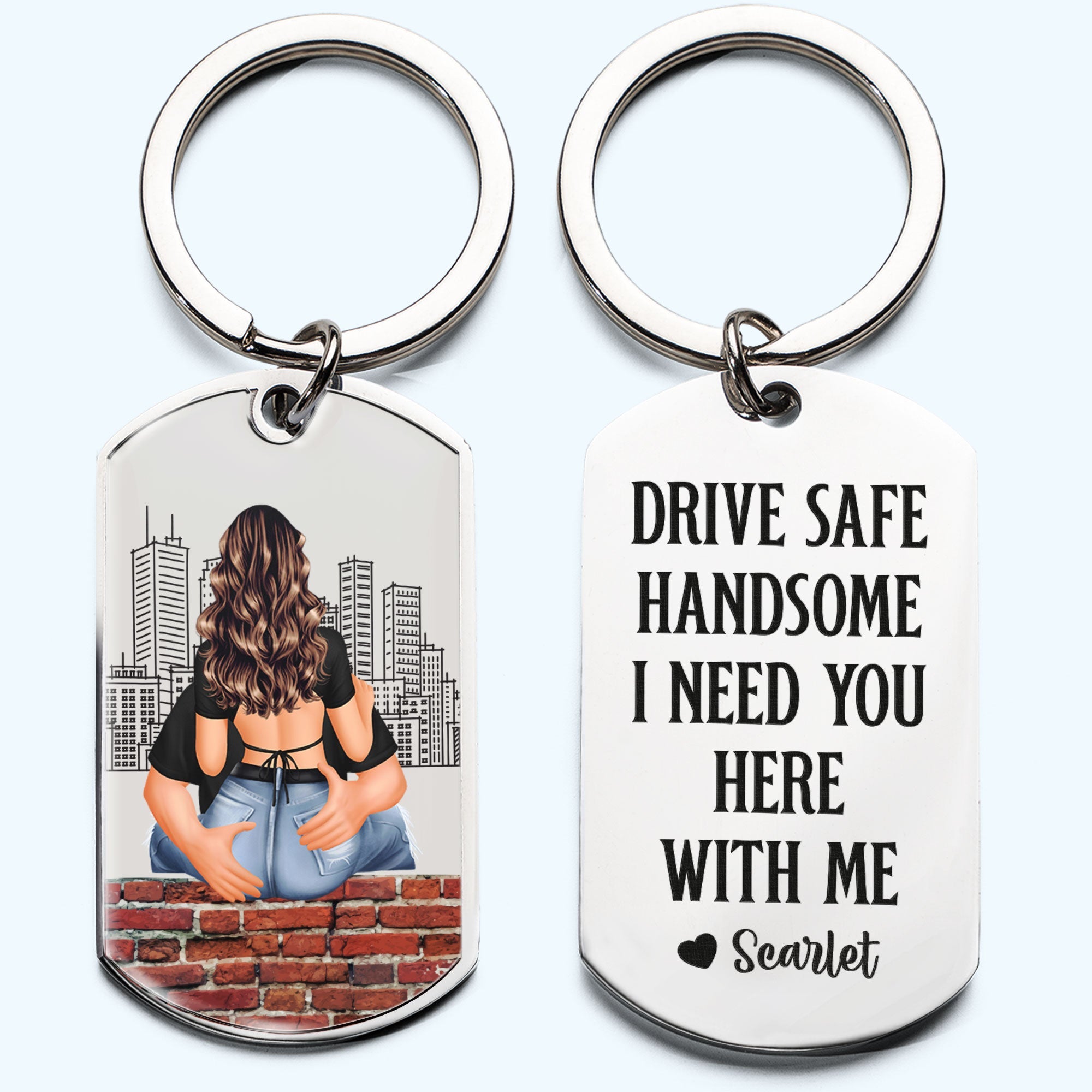 Drive Safe - Personalized Engraved Stainless Steel Keychain