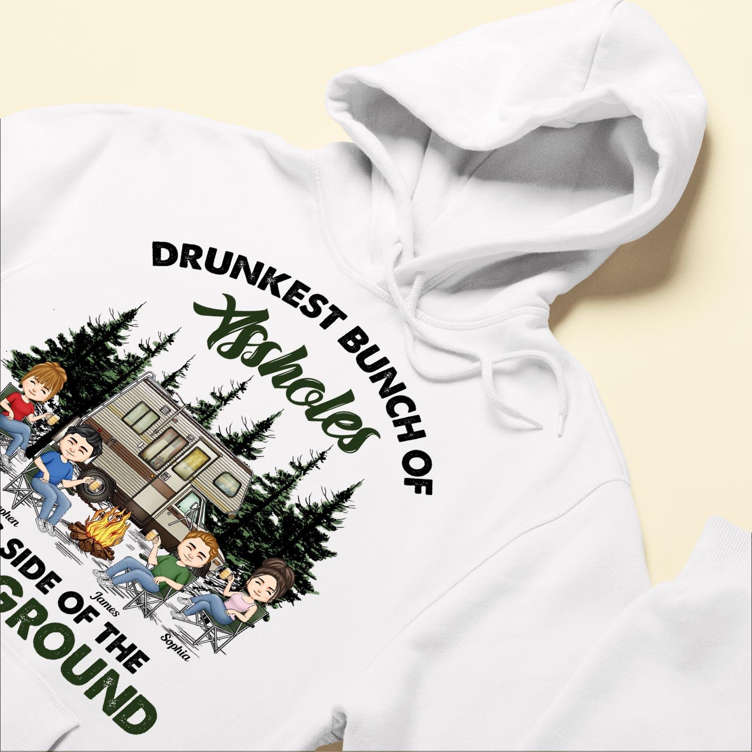 Drunkest Bunch Of Assholes - Personalized Shirt - Birthday, Funny  Gift For Camping Friends