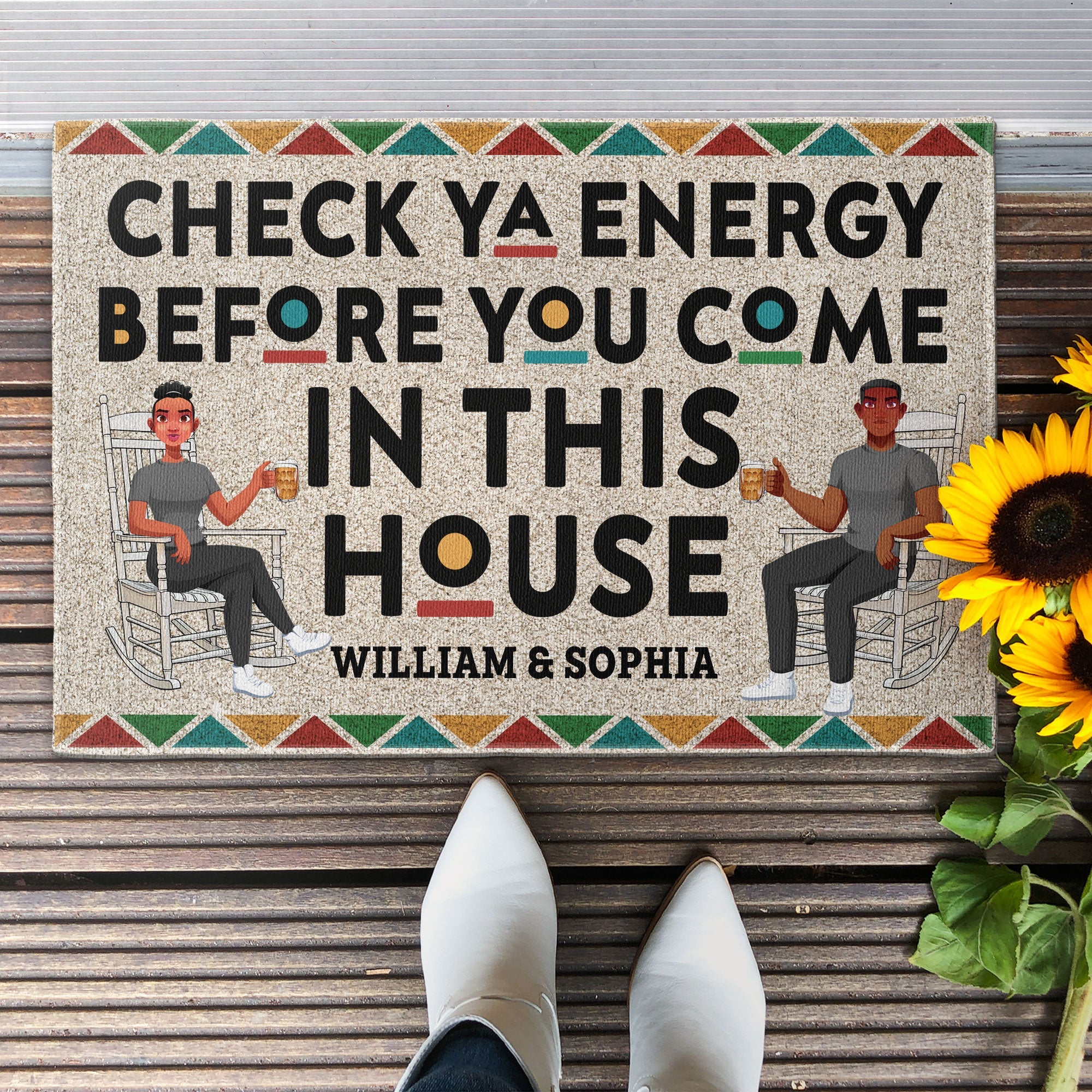 Check Ya Energy Before You Come In This House - Personalized Doormat