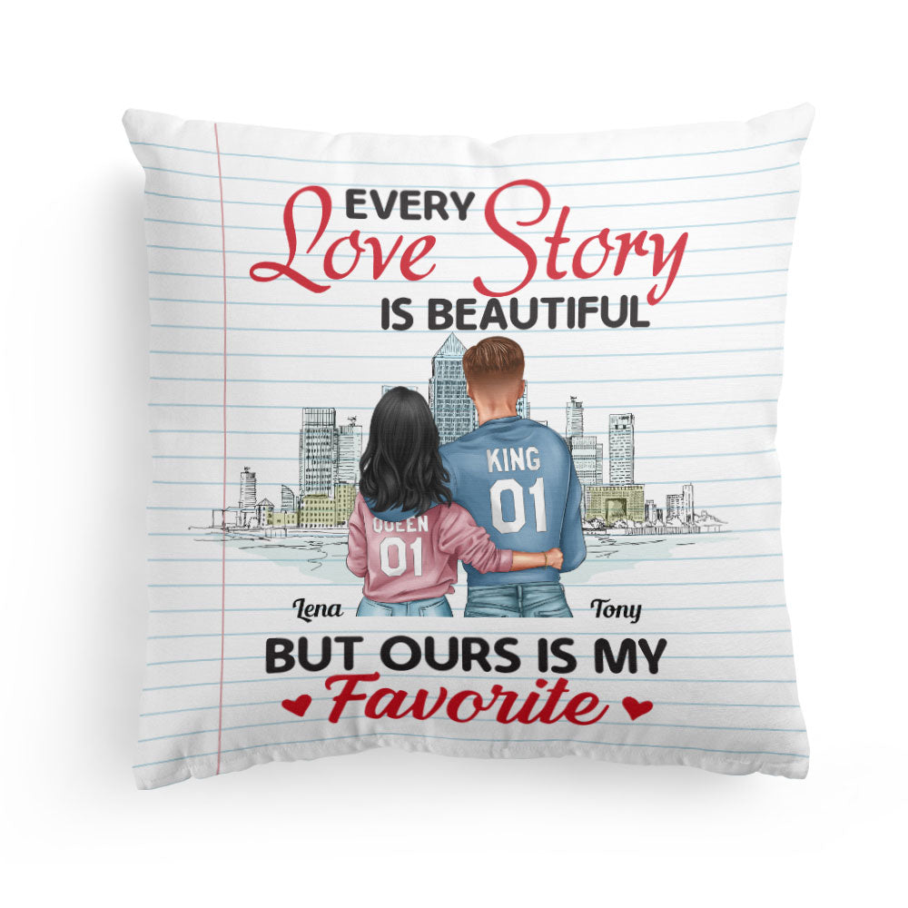 Every Love Story Is Beautiful - Personalized Pillow (Insert Included) - Birthday, Anniversary, Loving Gift For Husband, Wife, Couple, Partner