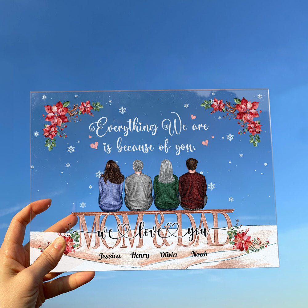 Everything We Are Because Of You - Personalized Acrylic Plaque