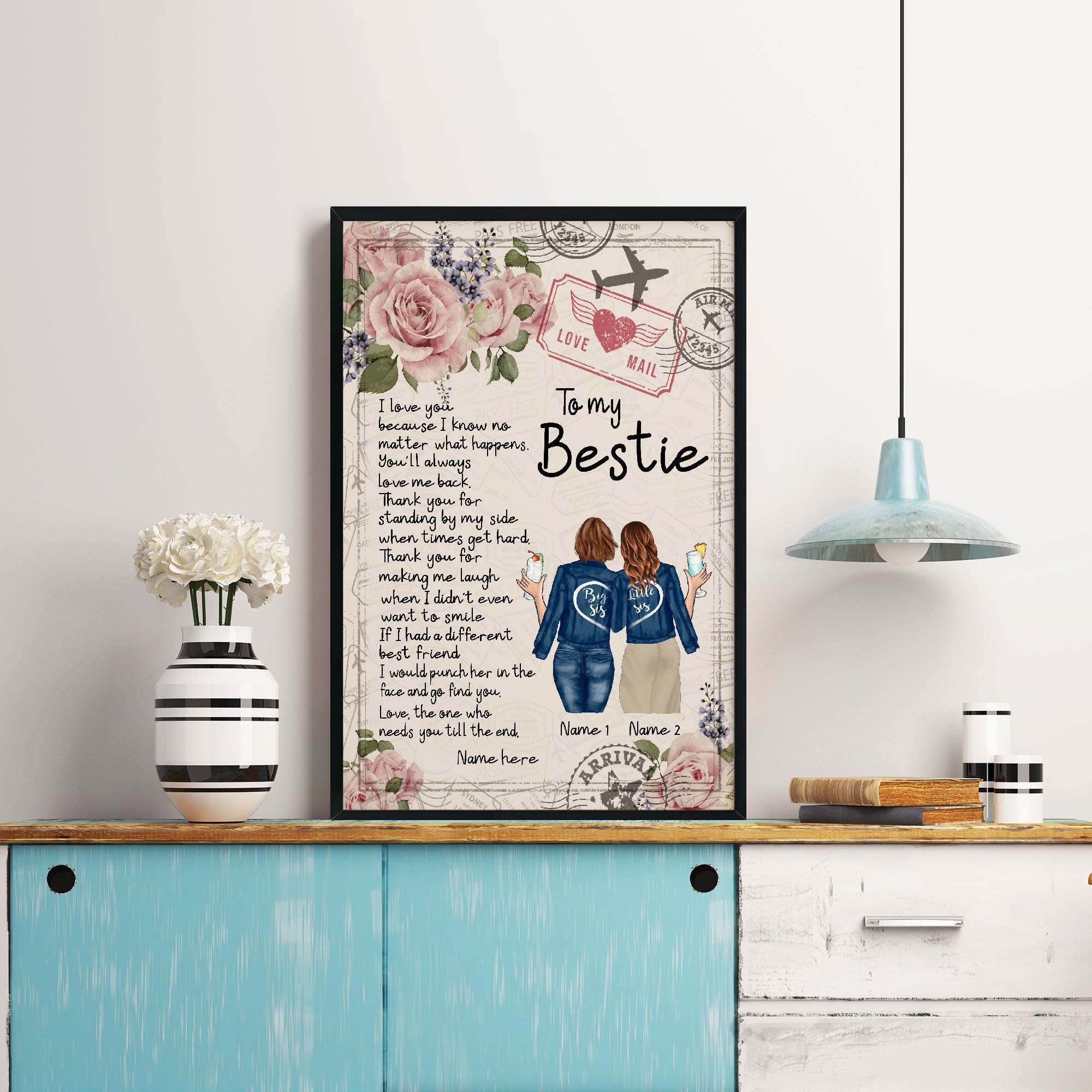 To My Bestie I Love You Canvas & Poster-Macorner