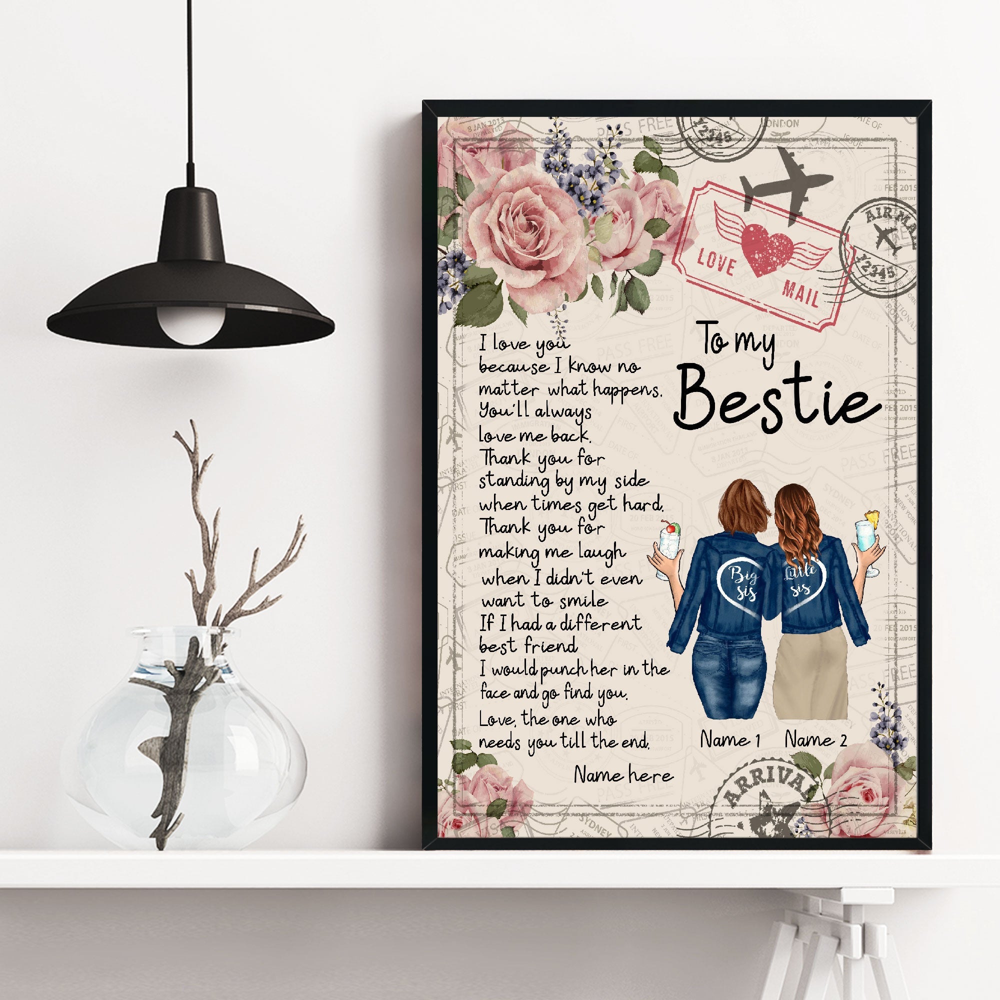 To My Bestie I Love You Canvas & Poster-Macorner