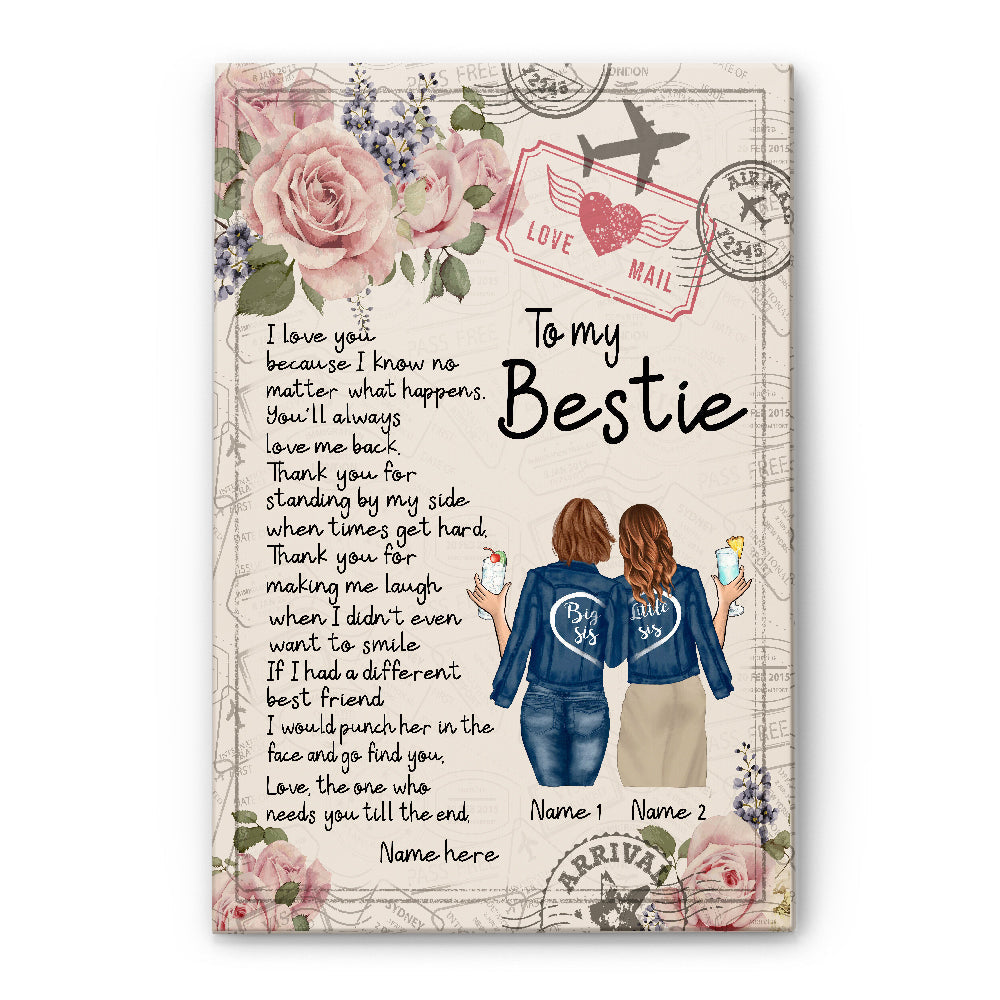 To My Bestie I Love You Canvas & Poster-Macorner