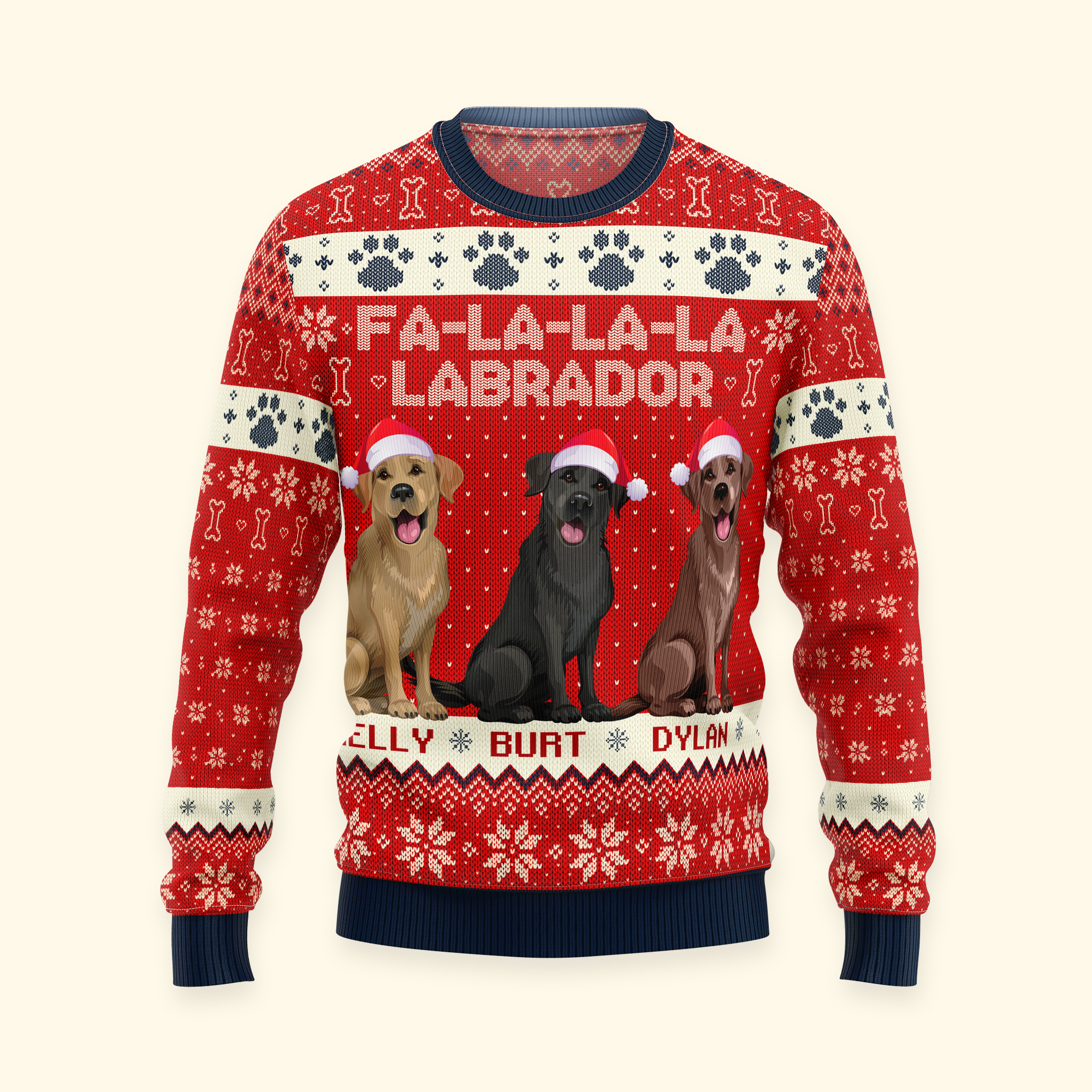 Fa-La-La-La-Labrador Dog Lovers - Personalized Ugly Sweater