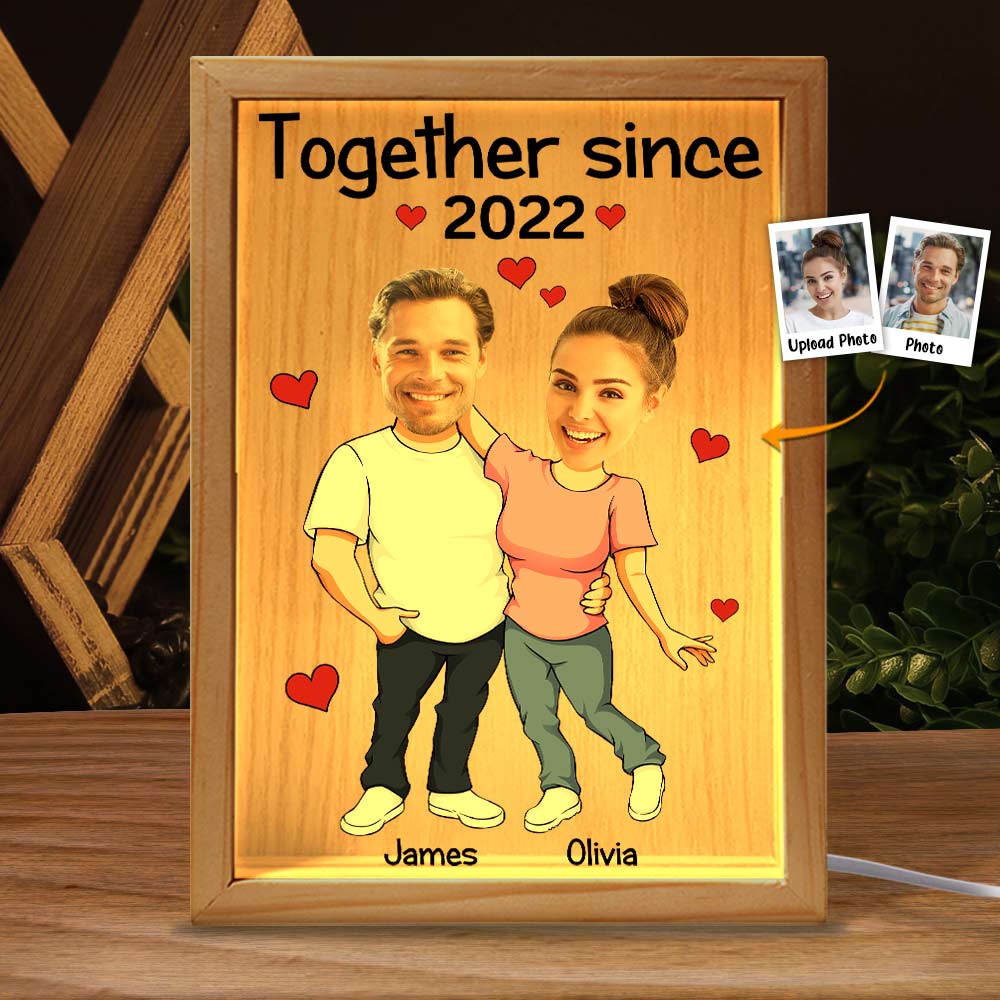 Face Couple Together  - Personalized Photo Frame Light Box