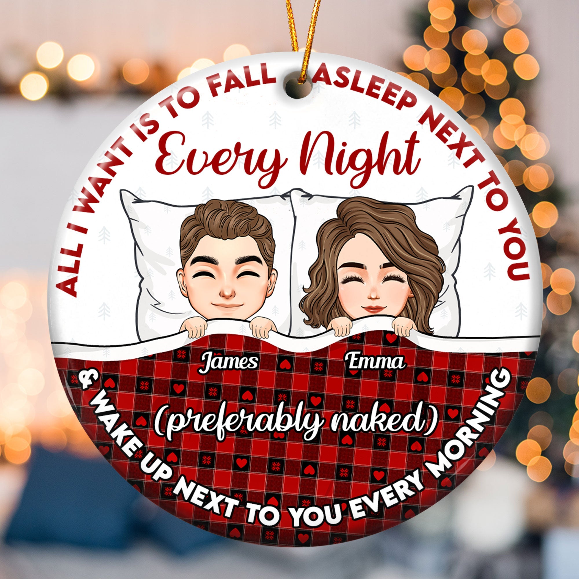 Fall Asleep Next To You - Personalized Ceramic Ornament