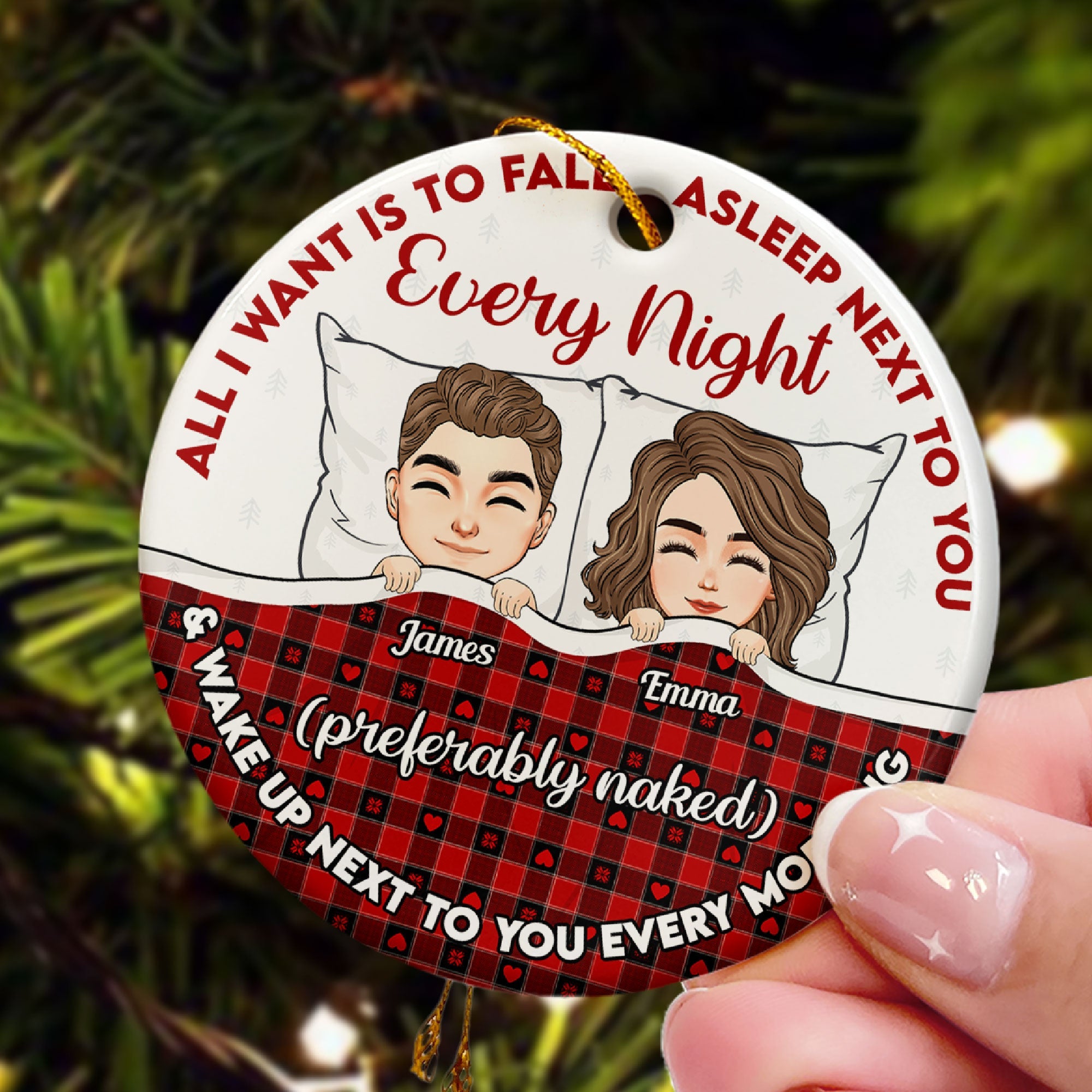 Fall Asleep Next To You - Personalized Ceramic Ornament