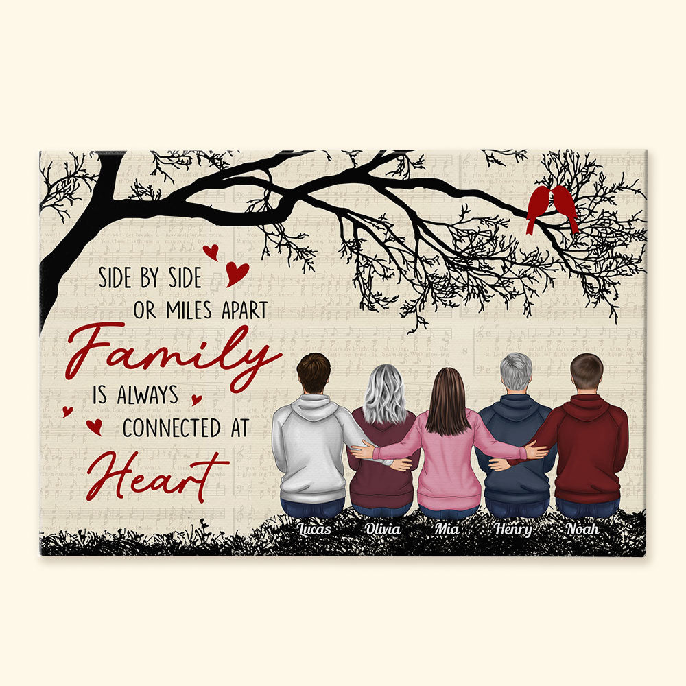 Family Connected At Heart - Personalized Poster/Wrapped Canvas