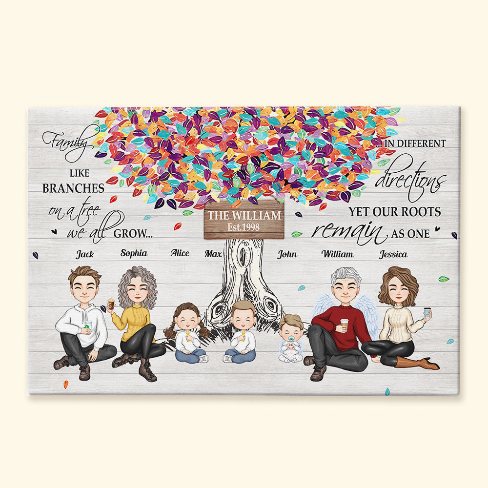 Family Like Branches On A Tree - Personalized Poster/Wrapped Canvas