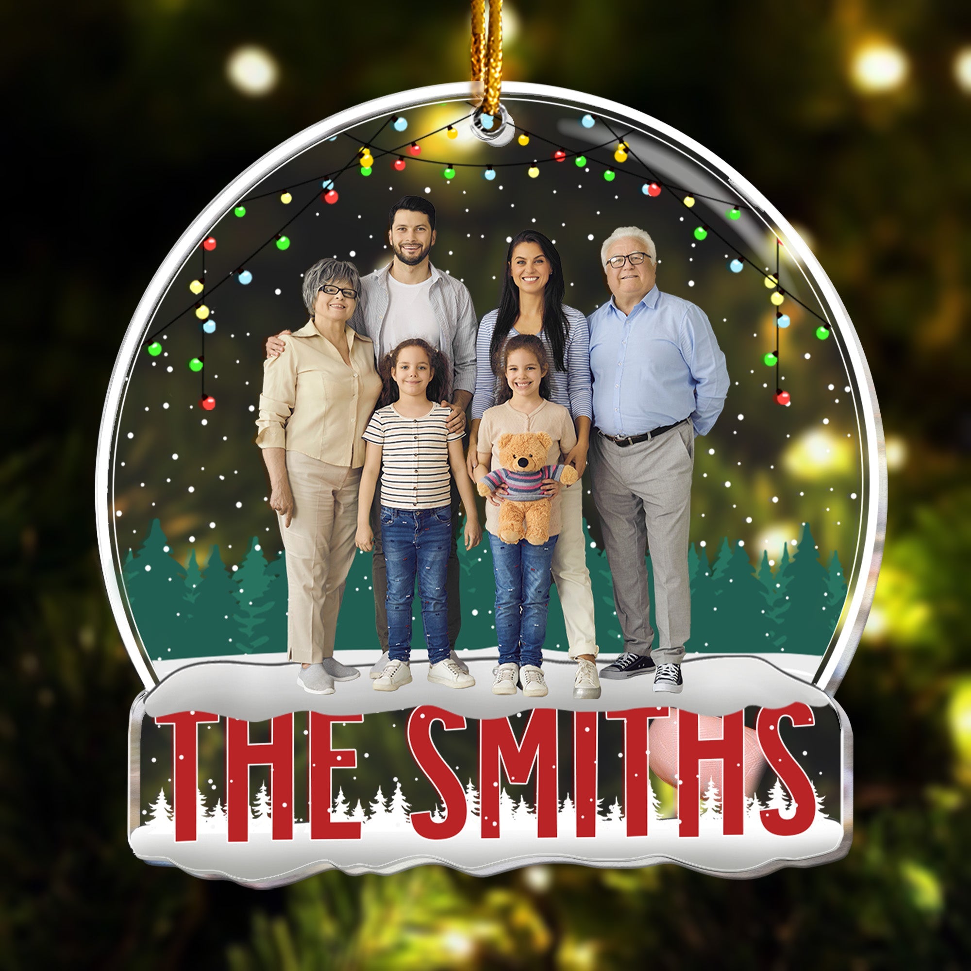 Family Merry Christmas - Personalized Acrylic Photo Ornament