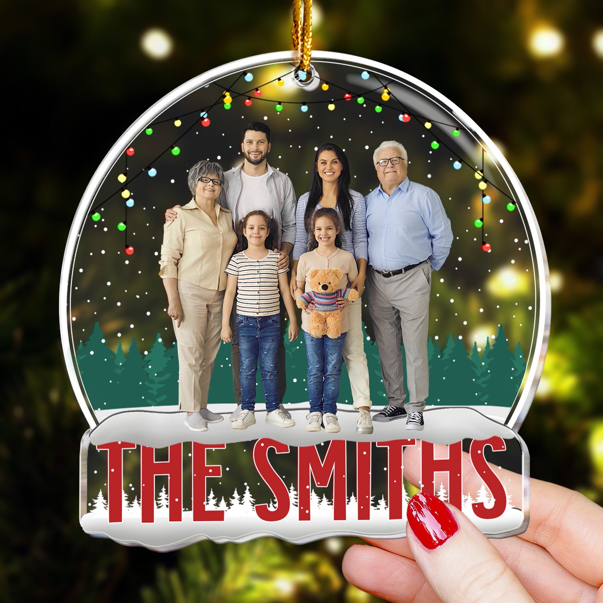 Family Merry Christmas - Personalized Acrylic Photo Ornament