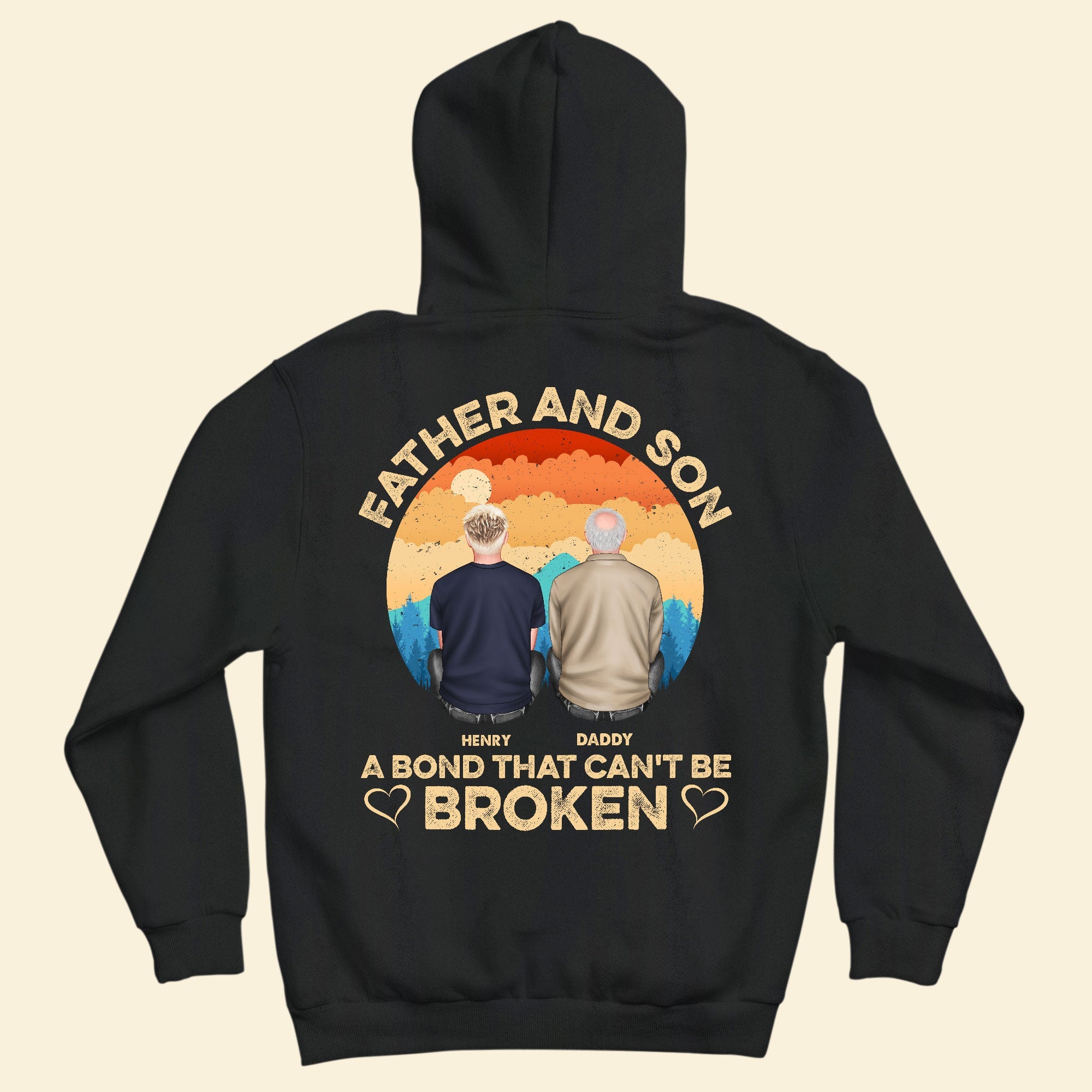 Father & Son - A Bond That Can't Be Broken - Personalized Back Printed Shirt