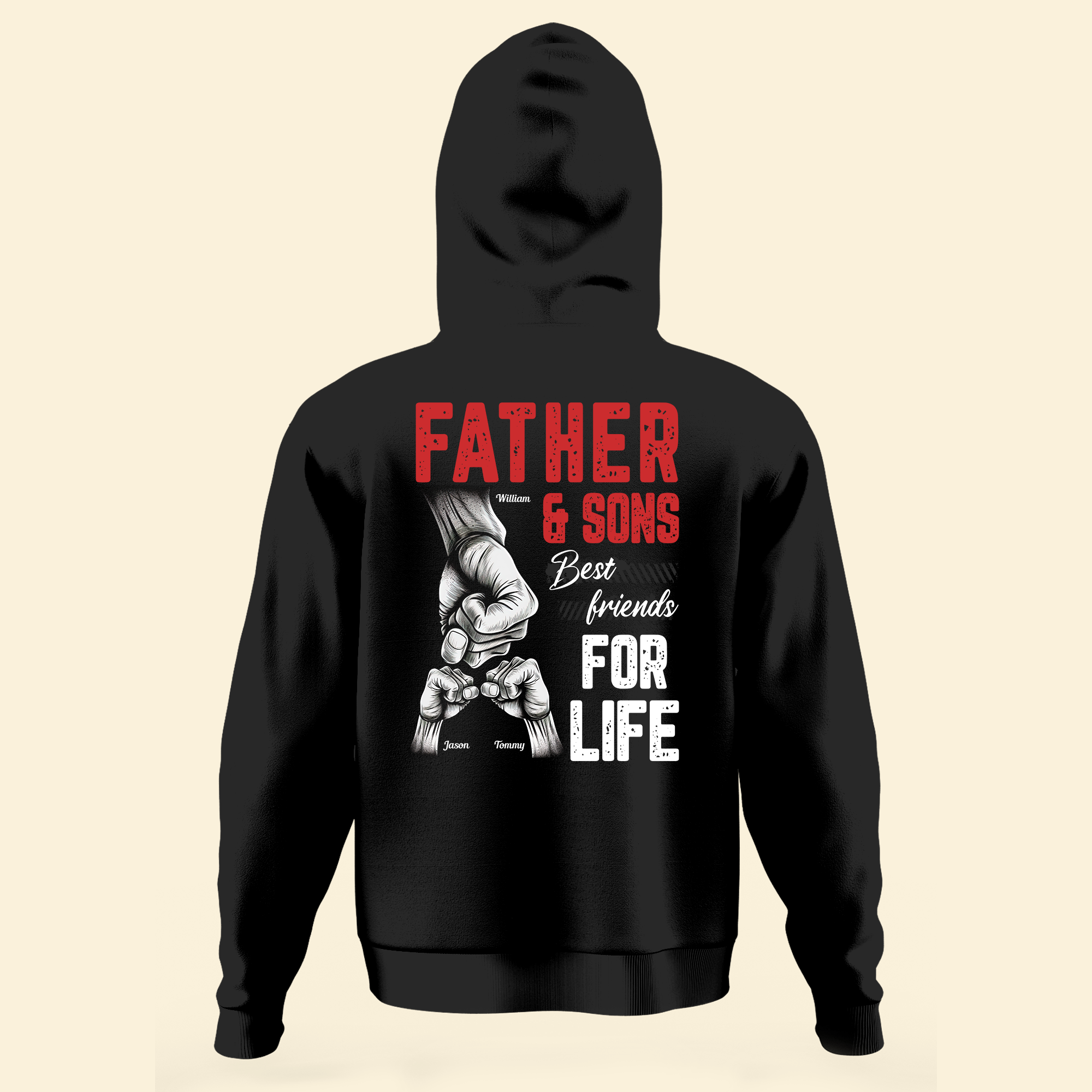 Father Son Best Friends For Life - Personalized Back Printed Shirt