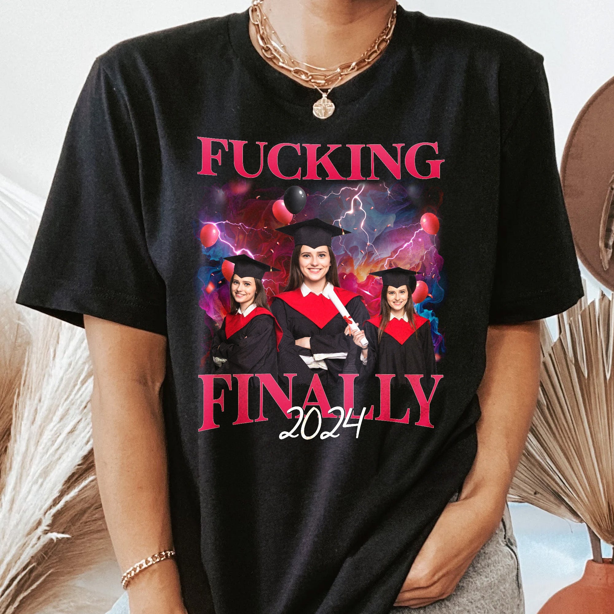 F*cking Finally Graduation - Personalized Photo Shirt