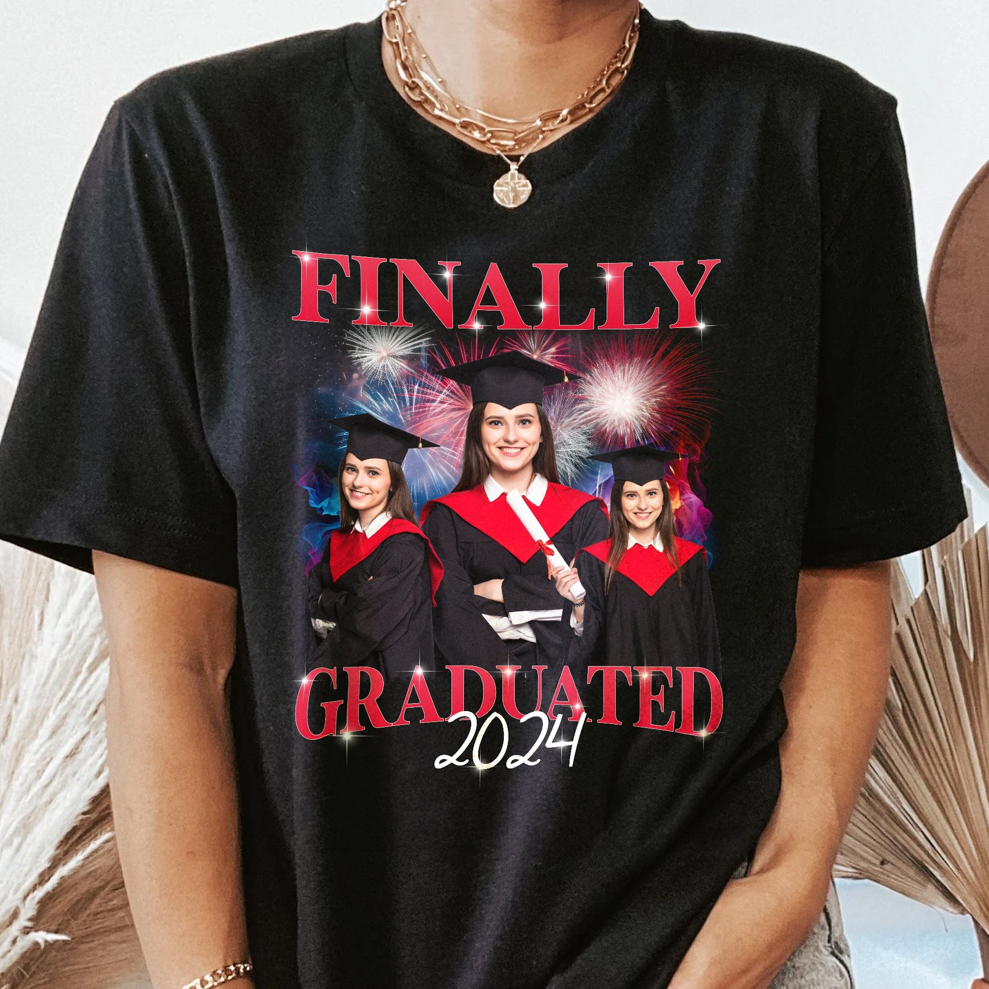 Finally Graduated - Personalized Photo Comfort Tee