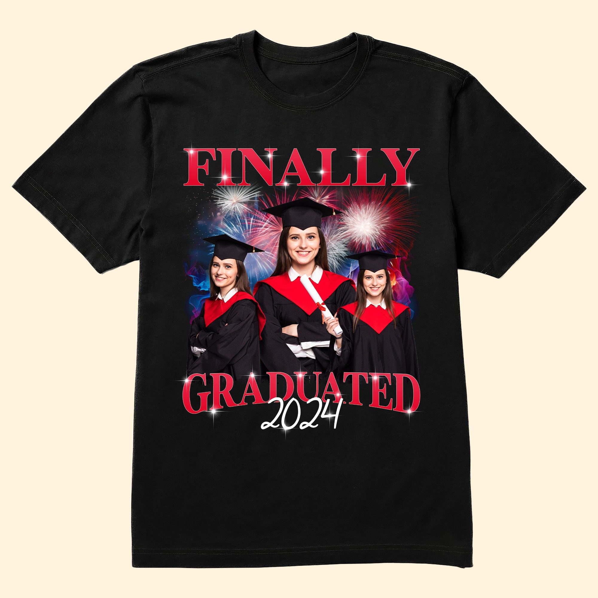 Finally Graduated - Personalized Photo Comfort Tee