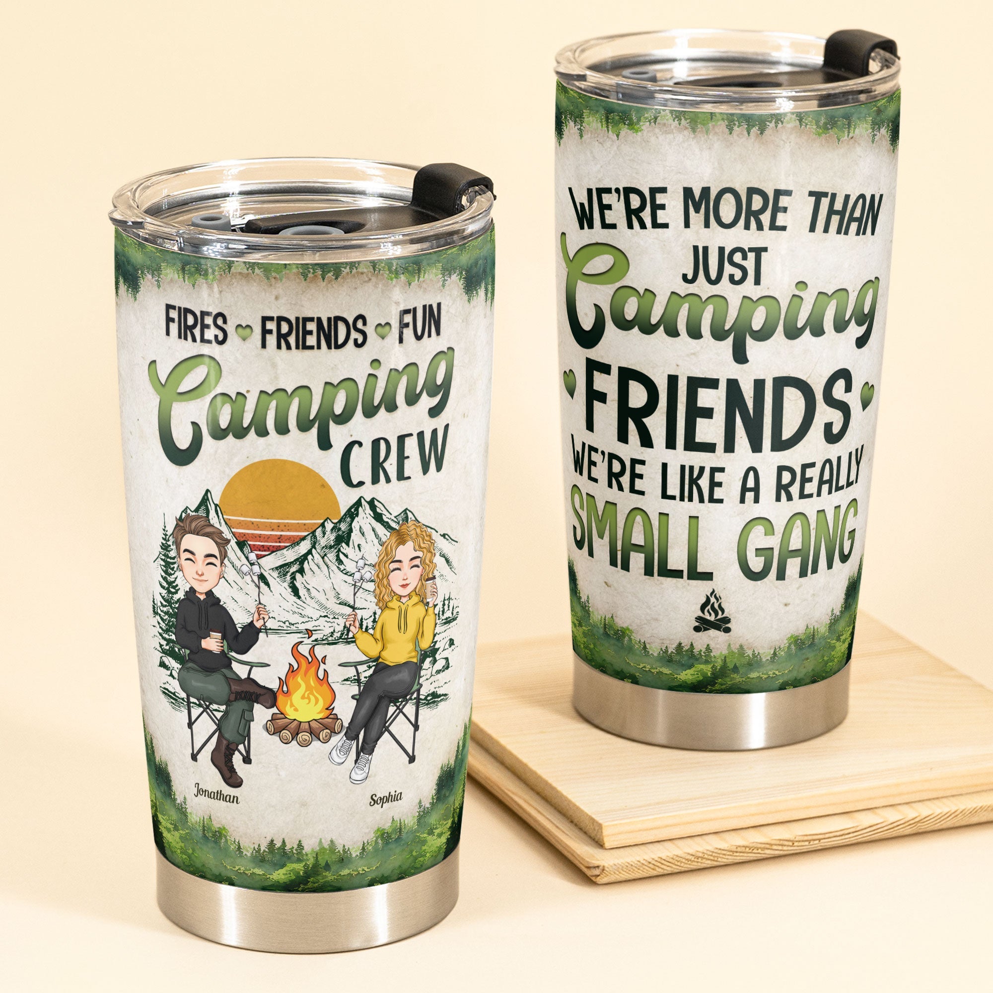 Fires Friends Fun Camping Crew - Personalized Tumbler Cup