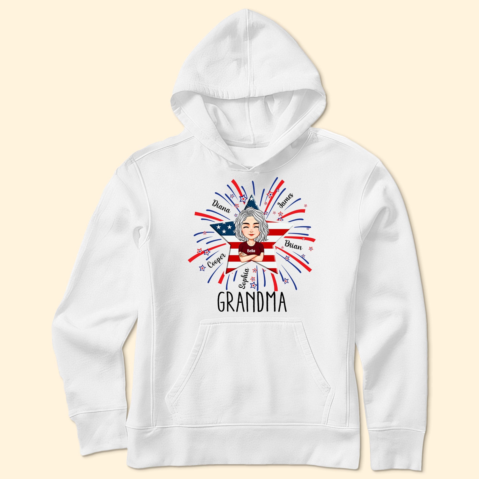 Firework Grandma Mom Mama 4th Of July - Personalized Shirt