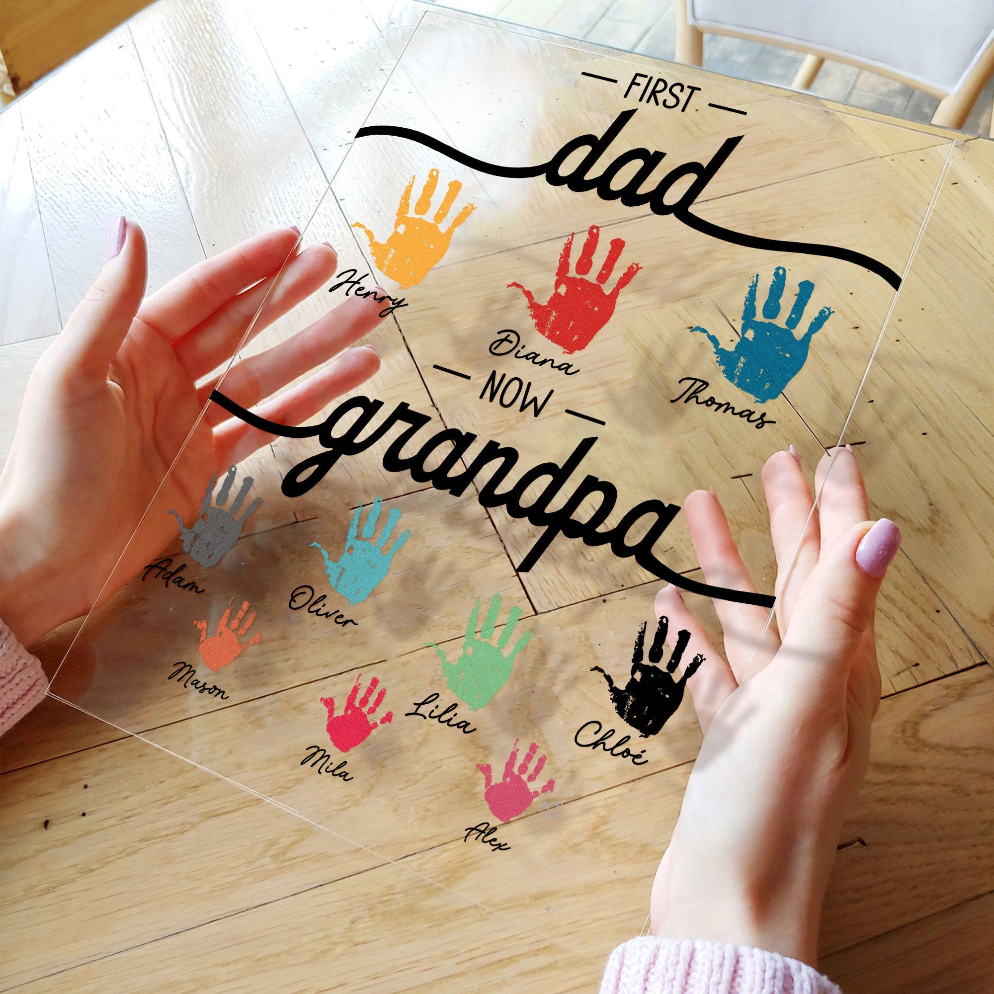 First Dad Now Grandpa - Personalized Acrylic Plaque