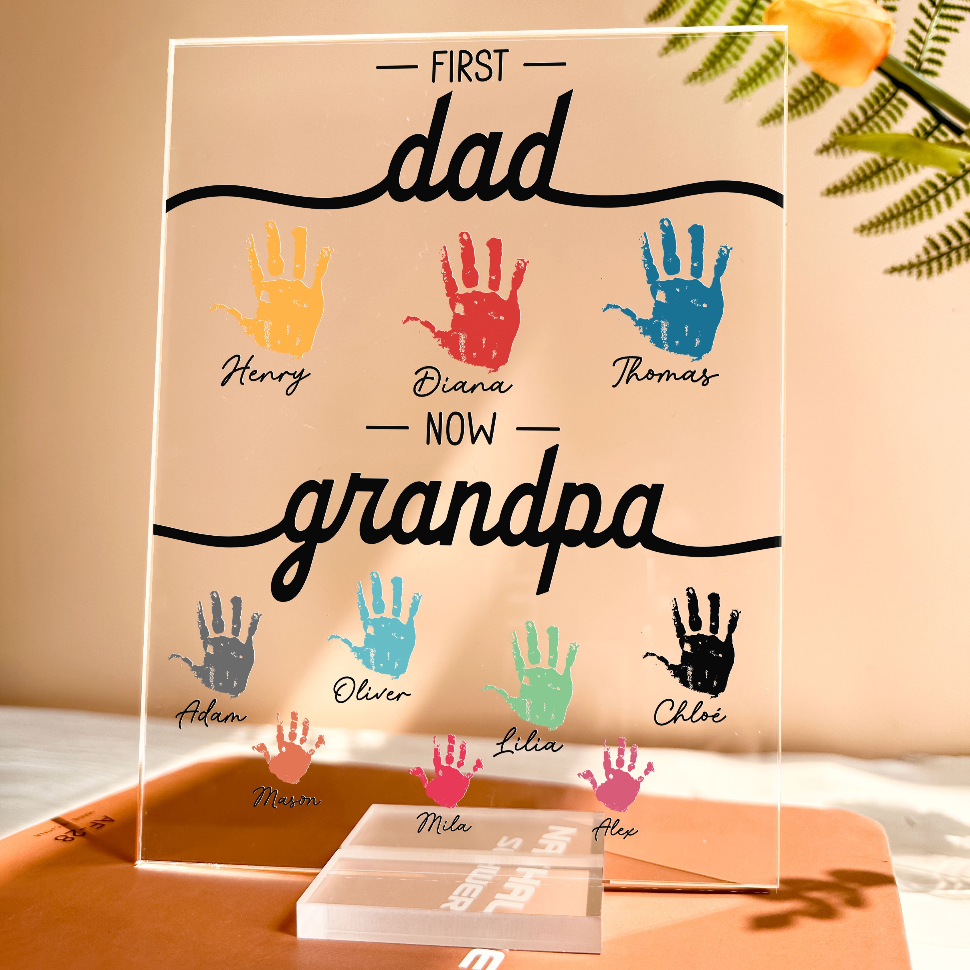 First Dad Now Grandpa - Personalized Acrylic Plaque