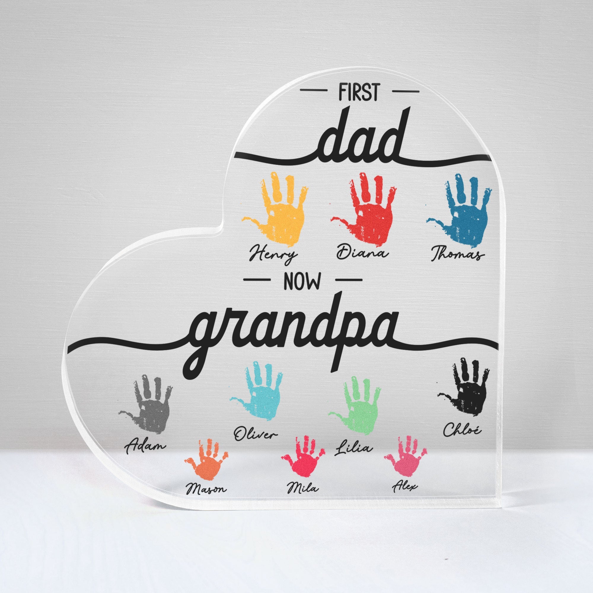 First Dad Now Grandpa - Personalized Acrylic Plaque