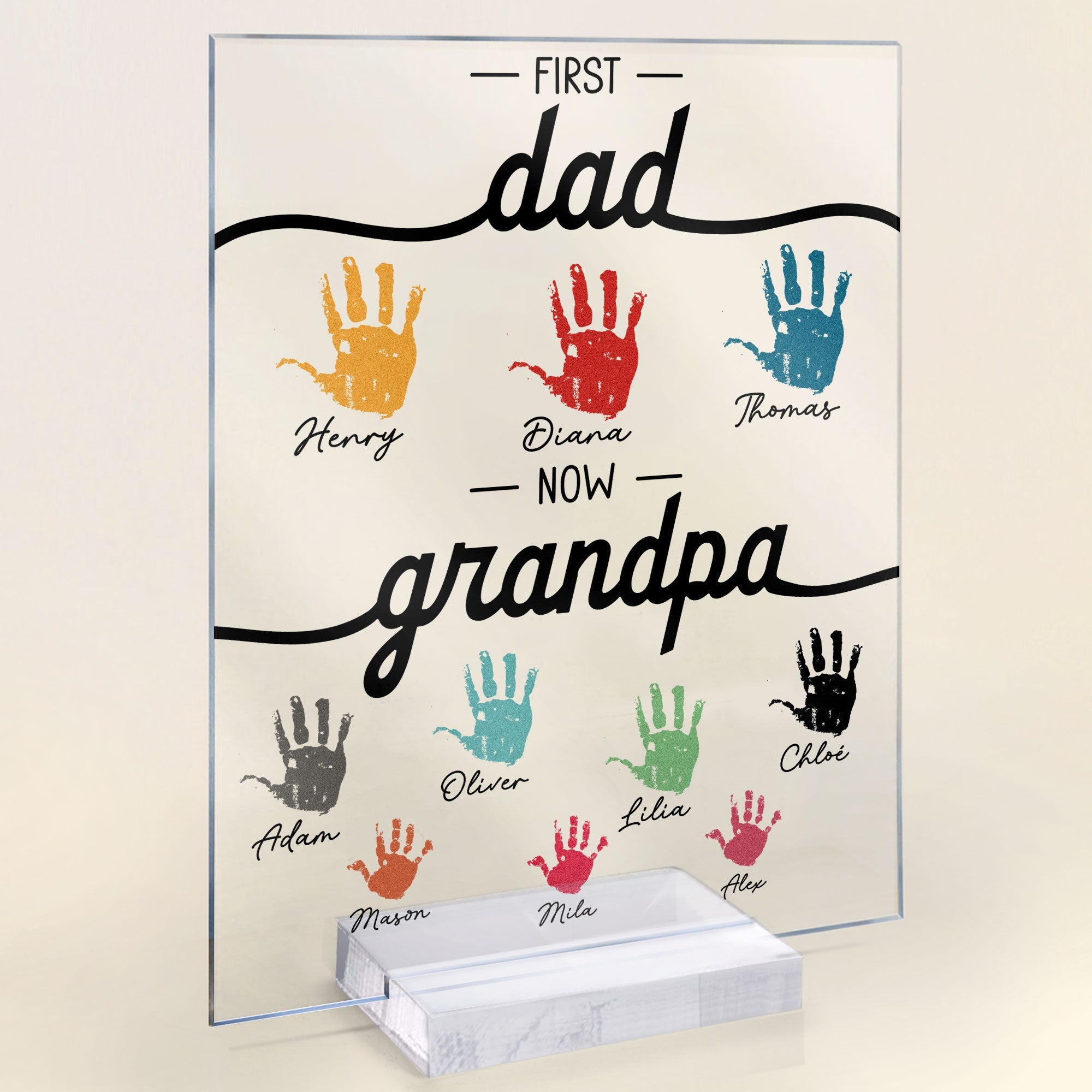 First Dad Now Grandpa - Personalized Acrylic Plaque