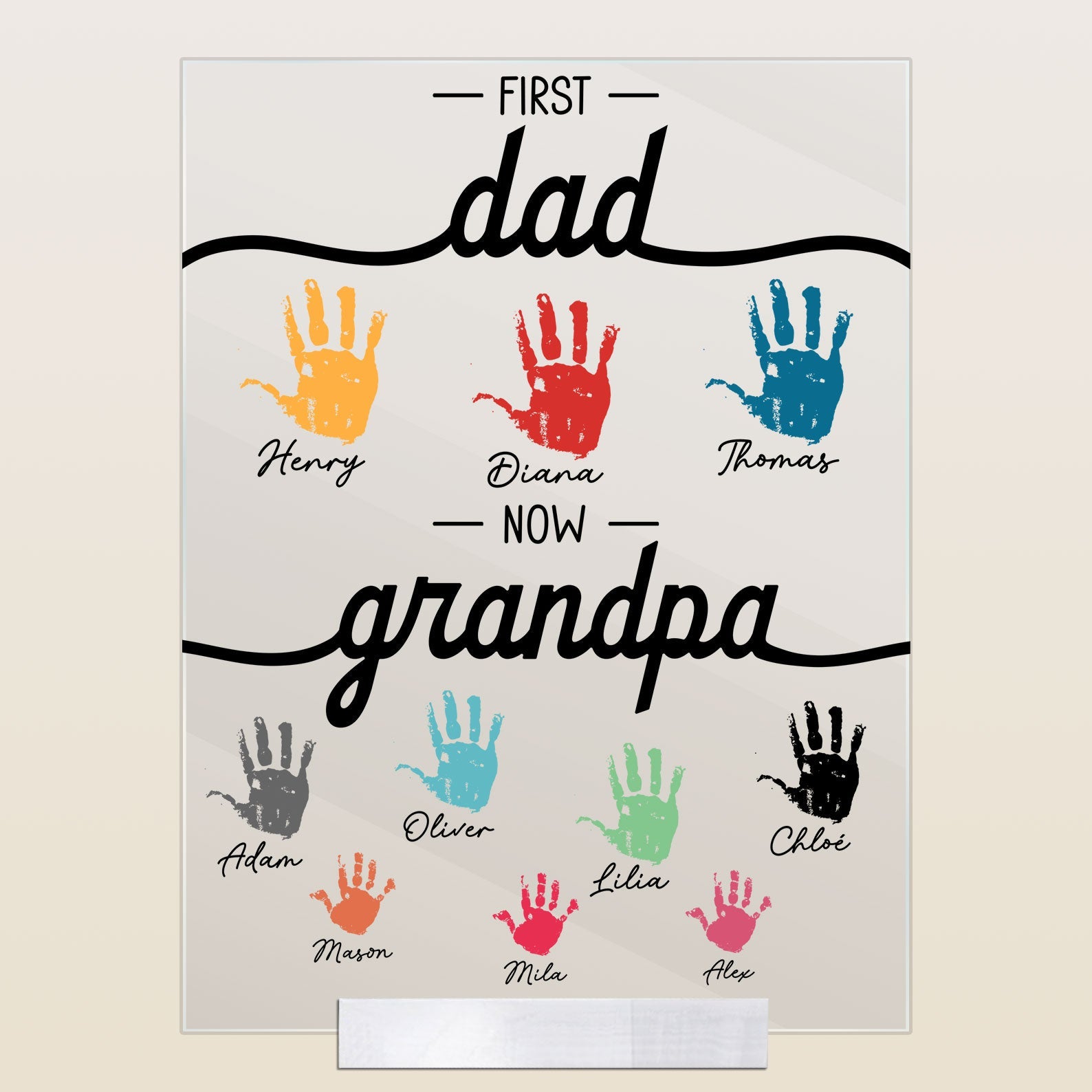 First Dad Now Grandpa - Personalized Acrylic Plaque