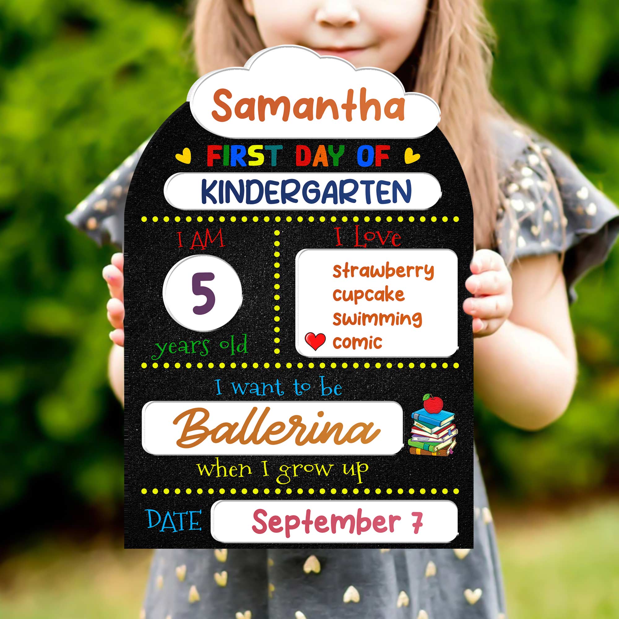 First Day - Personalized First Day of Kindergarten Sign